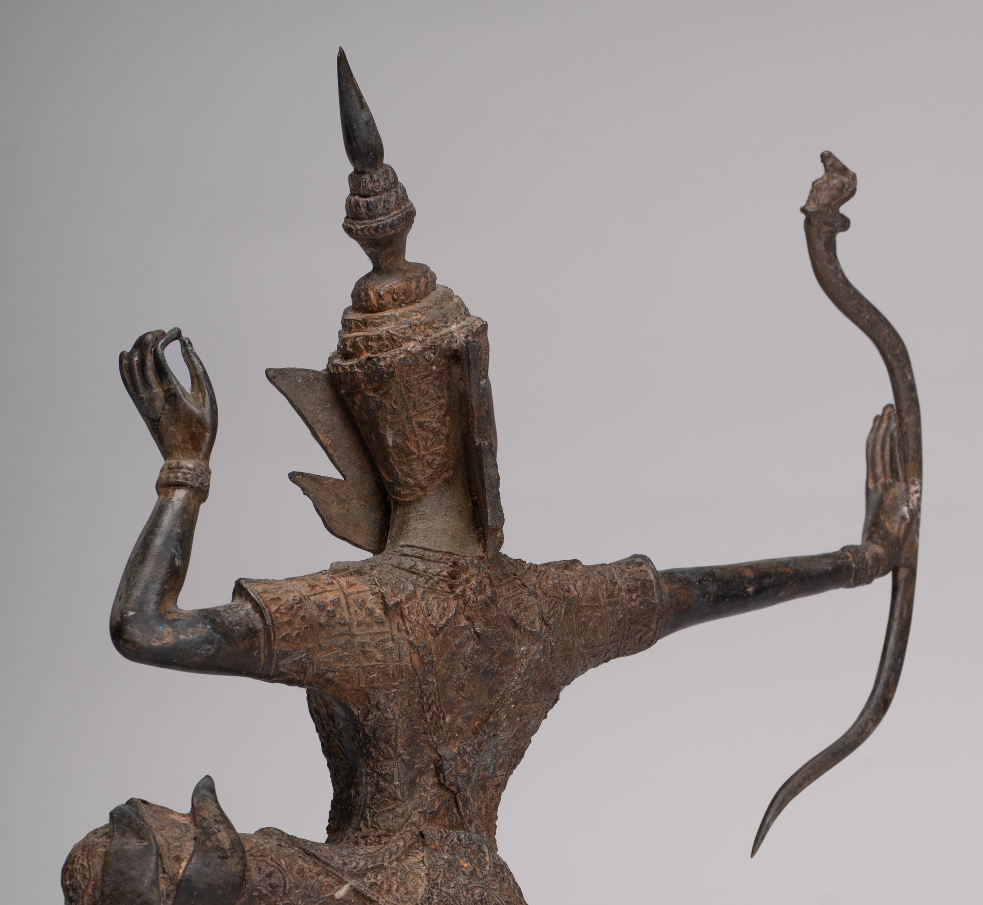 Rama Statue - Antique Thai Style Bronze Thai Rama - Avatar of Vishnu - 37cm/15"