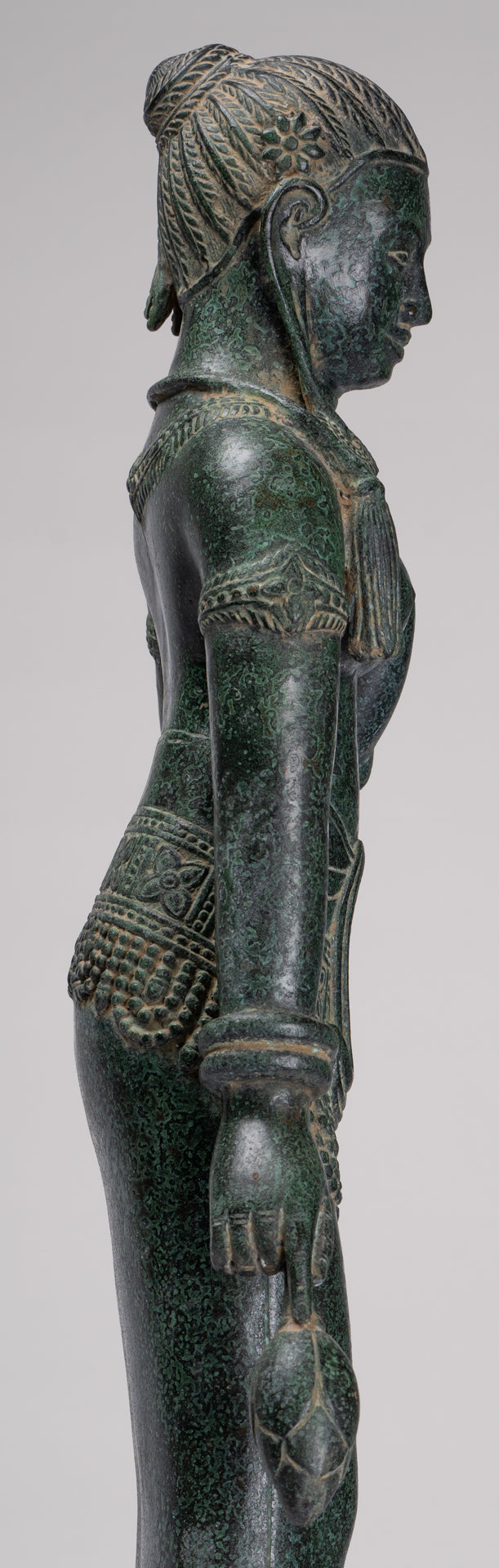 Antique Khmer Style Bronze Banteay Srei Style Standing Devatas - 69cm/28"