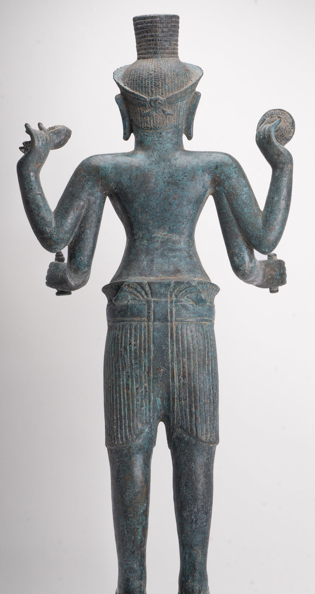 Antique Khmer Style Bronze Koh Ker Standing Vishnu Statue - 84cm/34"