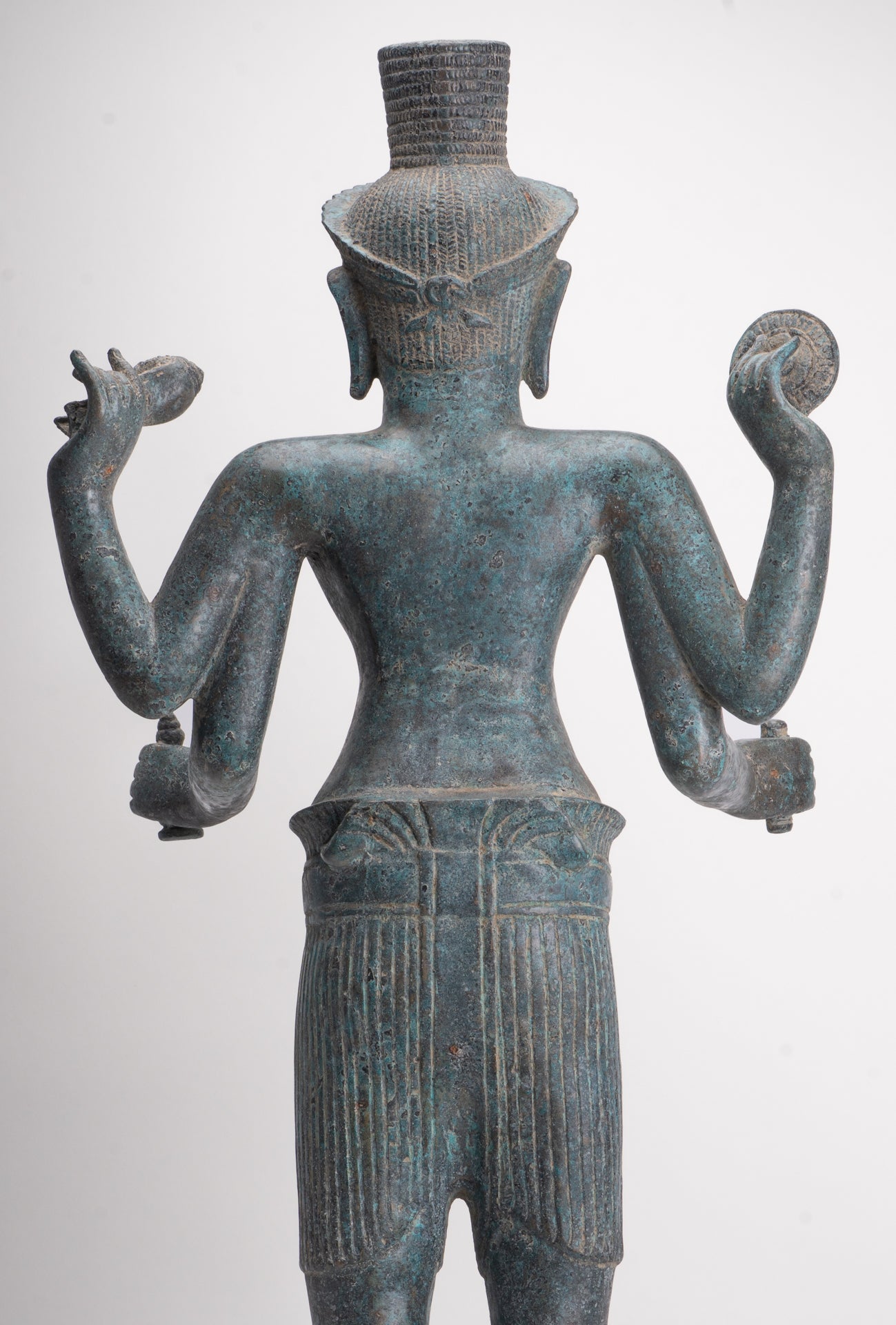 Antique Khmer Style Bronze Koh Ker Standing Vishnu Statue - 84cm/34"