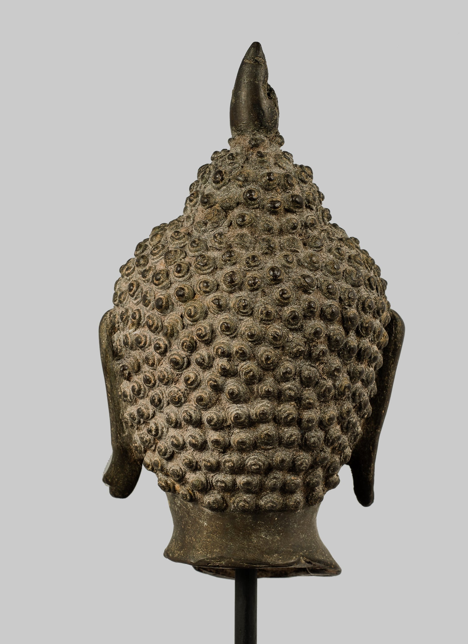 Antique Buddha Statue - Statue della testa del Buddha montata Chiang del 18 ° secolo - 30 cm/12 "