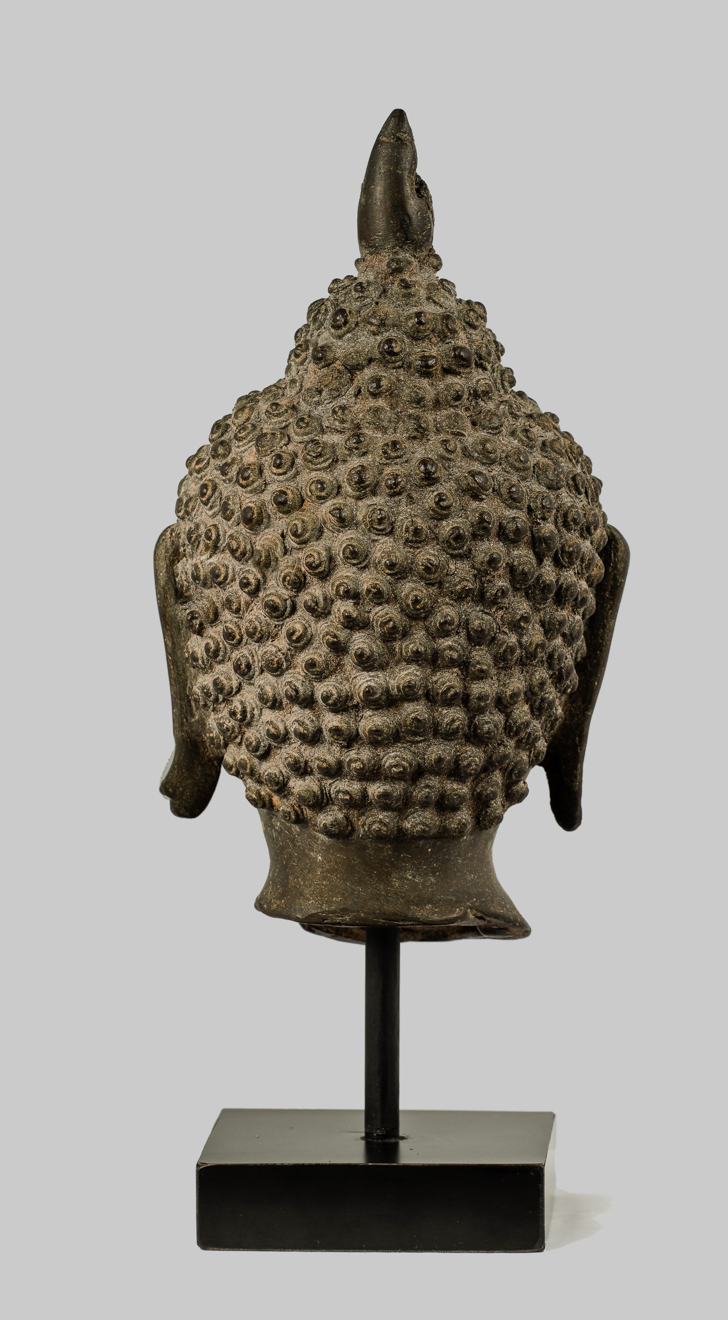 Antique Buddha Statue - Statue della testa del Buddha montata Chiang del 18 ° secolo - 30 cm/12 "