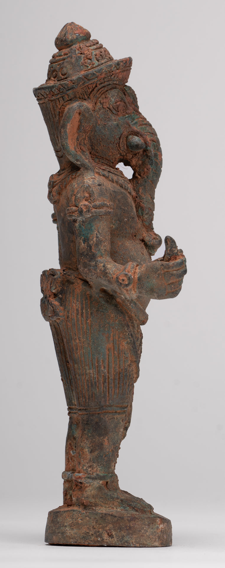 Ganesha Statue - Antique Thai Style Bronze Standing Ganesh Statue - 18.5cm/7"