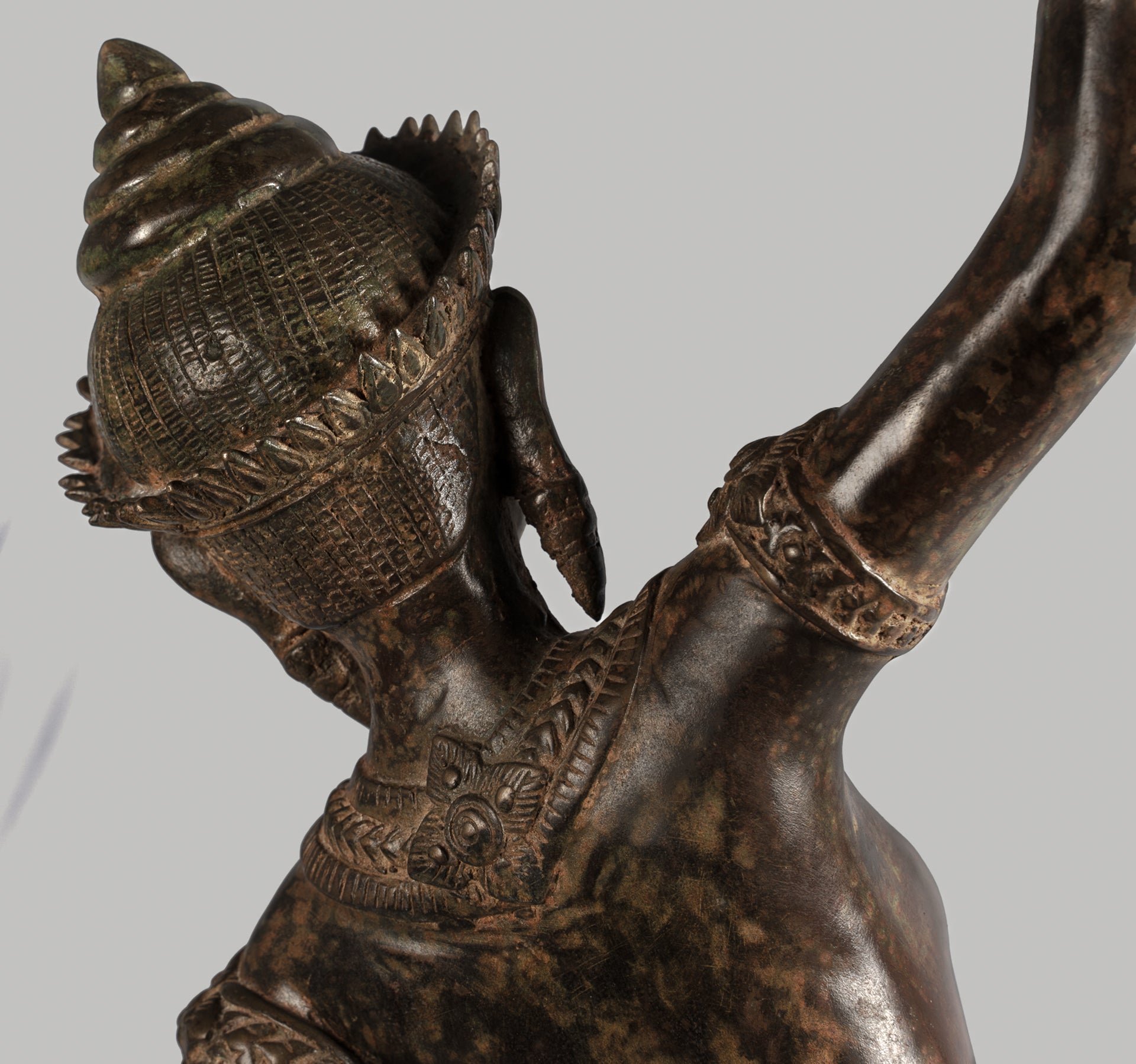 Antique Thai Style Bronze Dancing Apsara or Angel Statue - 85cm/34"