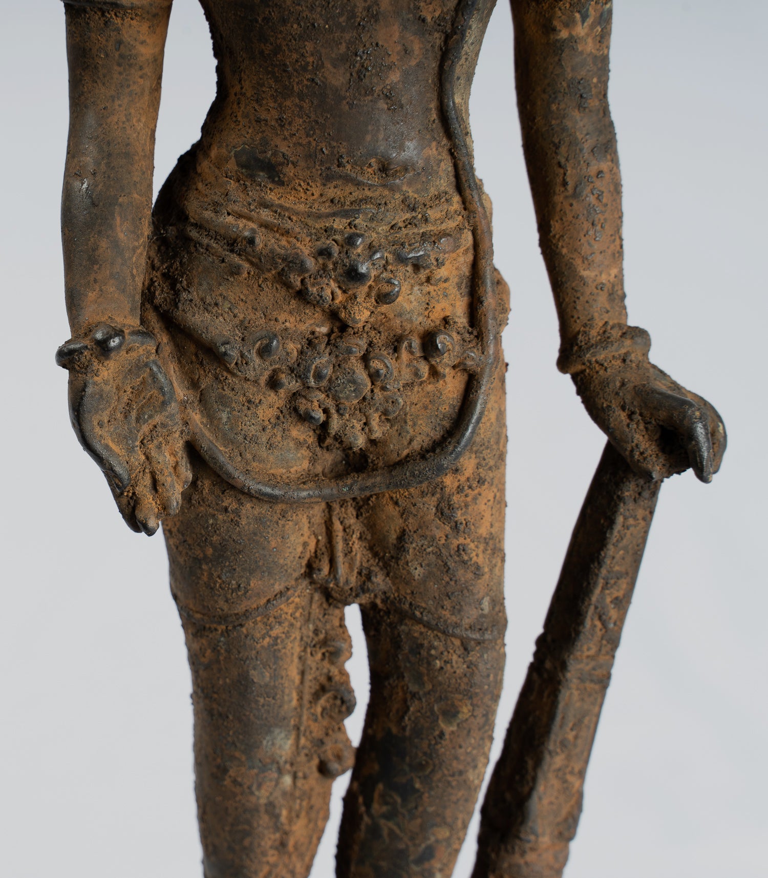 Vishnu-Antike Java Style Majapahit stehend Bronze Vishnu Statue-29cm/11 "