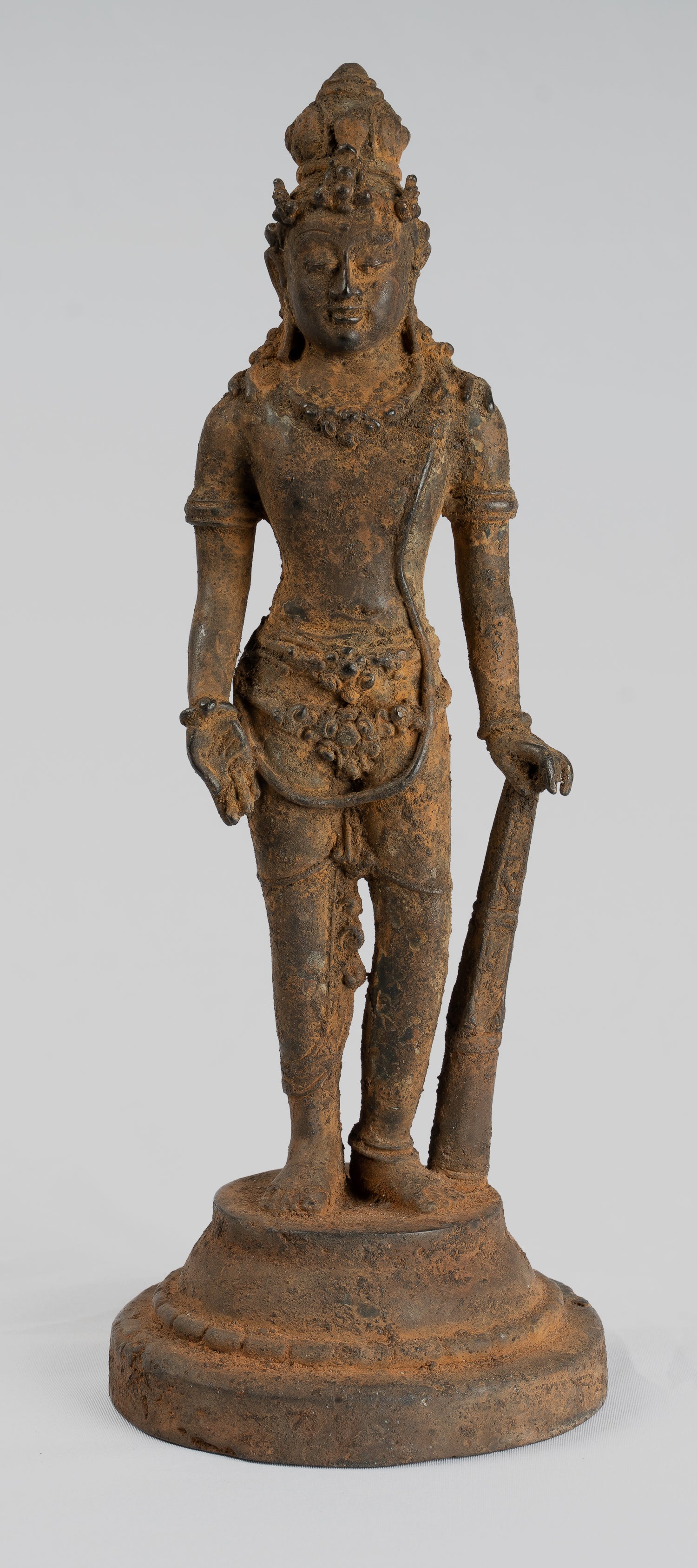 Vishnu-Antike Java Style Majapahit stehend Bronze Vishnu Statue-29cm/11 "