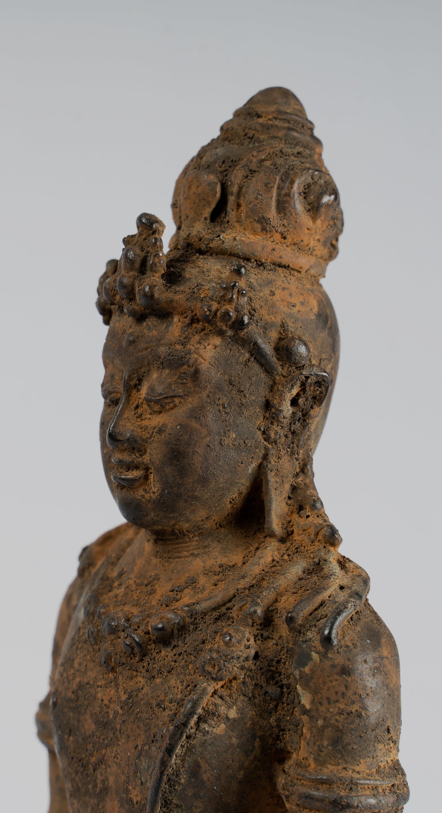 Vishnu-Antike Java Style Majapahit stehend Bronze Vishnu Statue-29cm/11 "