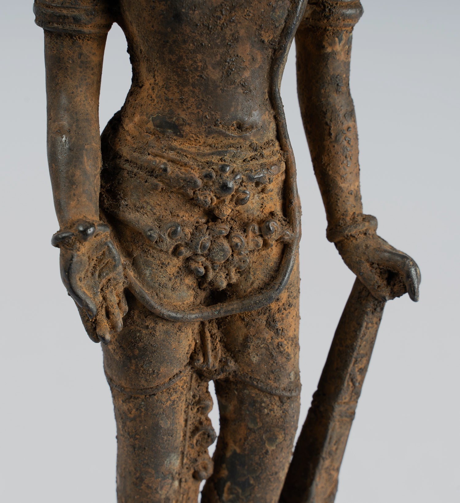 Vishnu-Antike Java Style Majapahit stehend Bronze Vishnu Statue-29cm/11 "