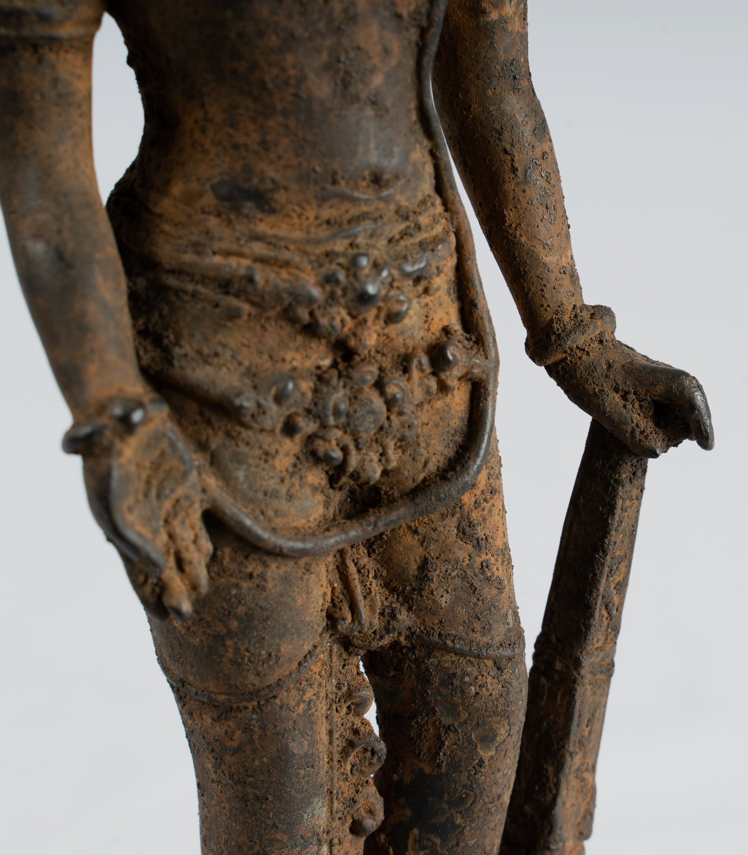 Vishnu-Antike Java Style Majapahit stehend Bronze Vishnu Statue-29cm/11 "