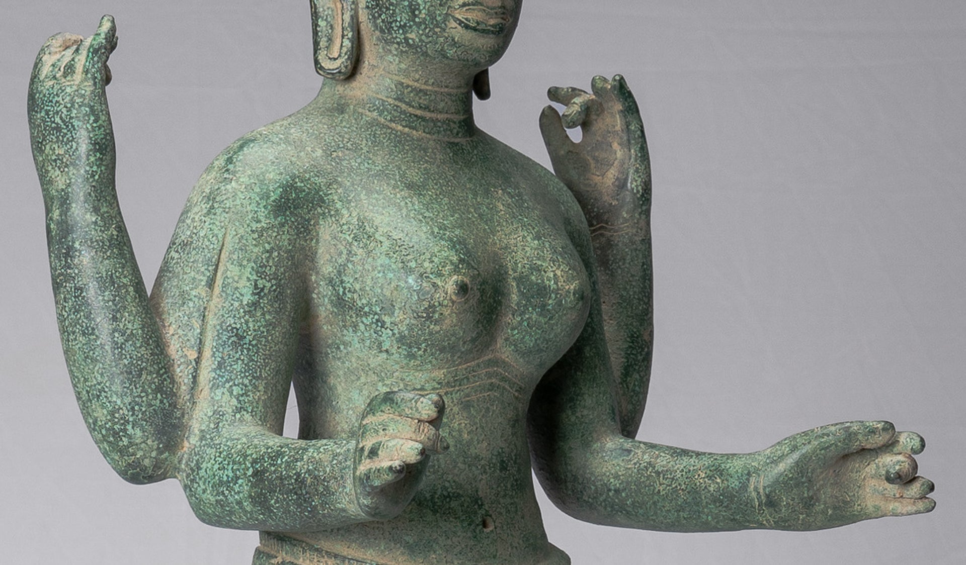 Deity Statue - Antique Khmer Style Banteay Srei Prajnaparamita Statue / Goddess - 72cm/29"