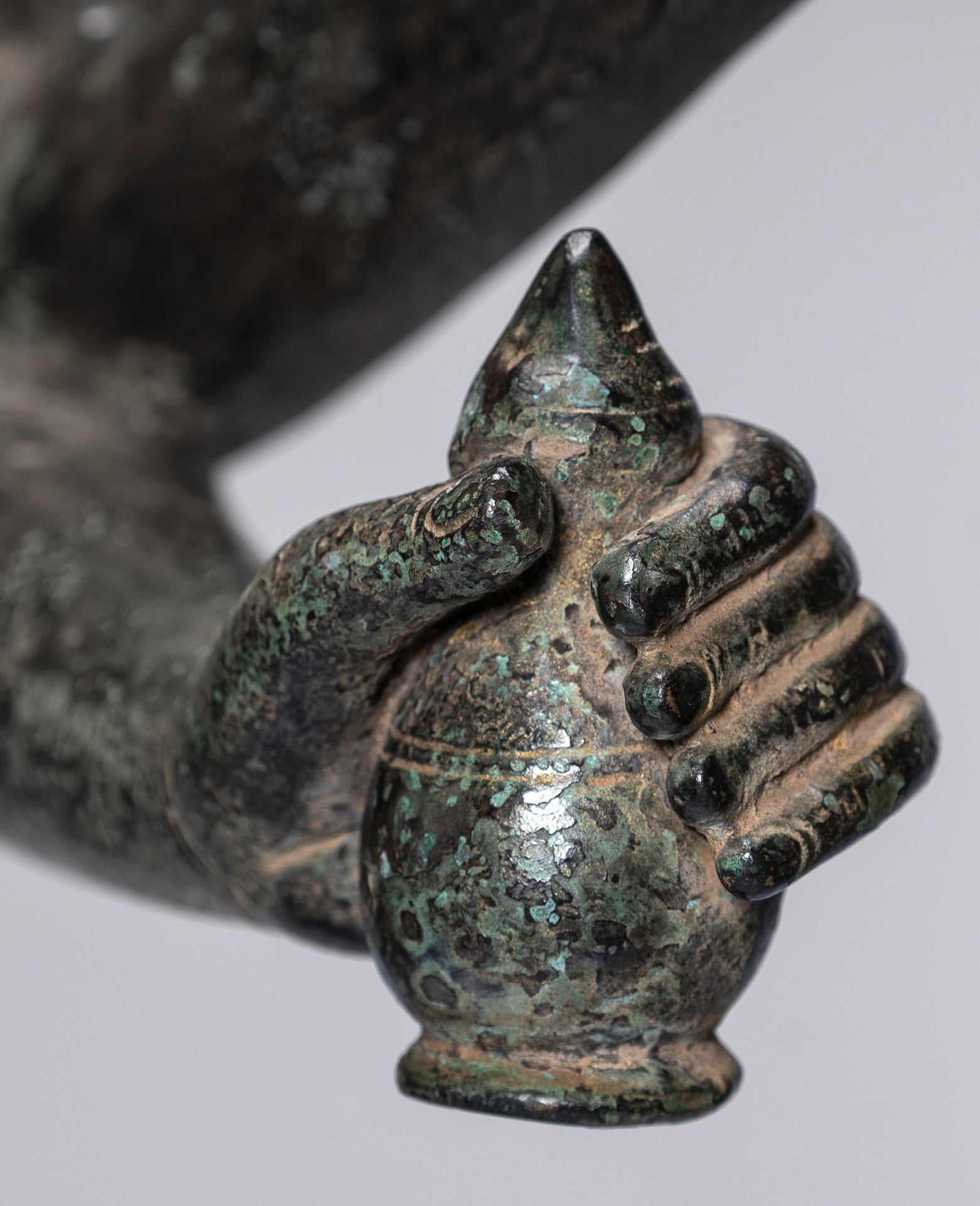 Large Antique Khmer Style Standing Bronze Bayon Style Lokeshvara Statue - 122cm/49"