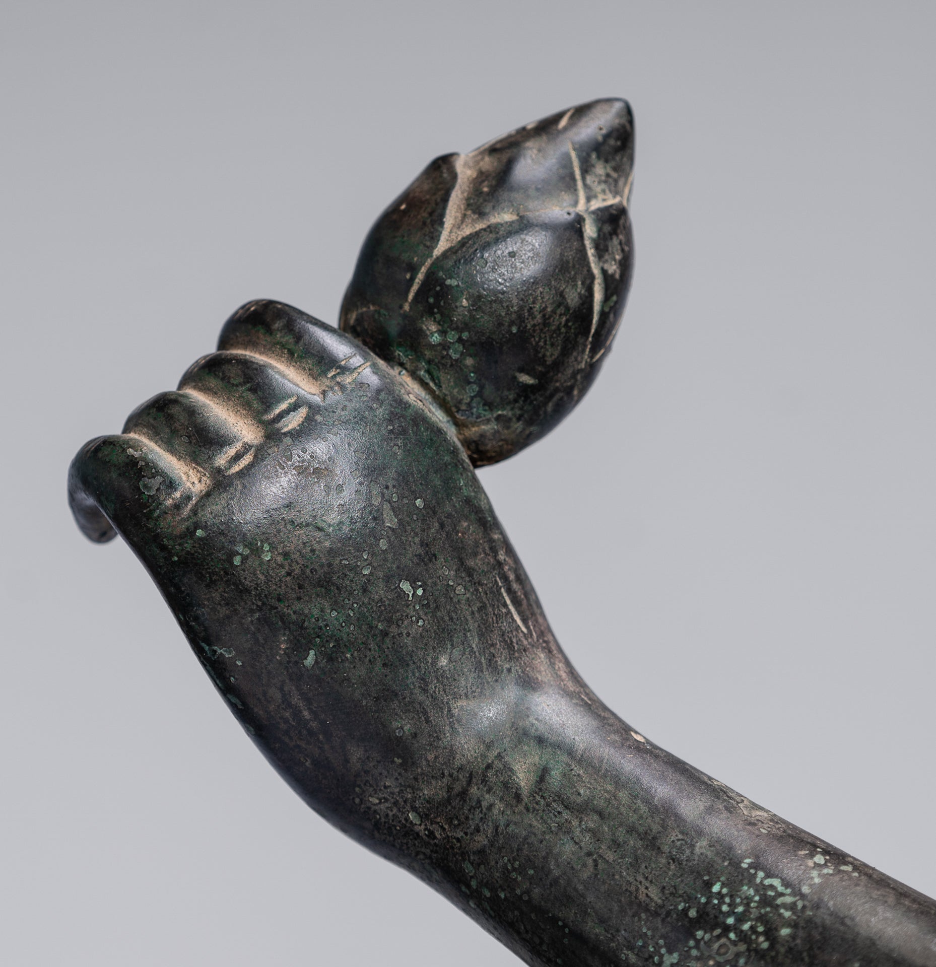 Large Antique Khmer Style Standing Bronze Bayon Style Lokeshvara Statue - 122cm/49"