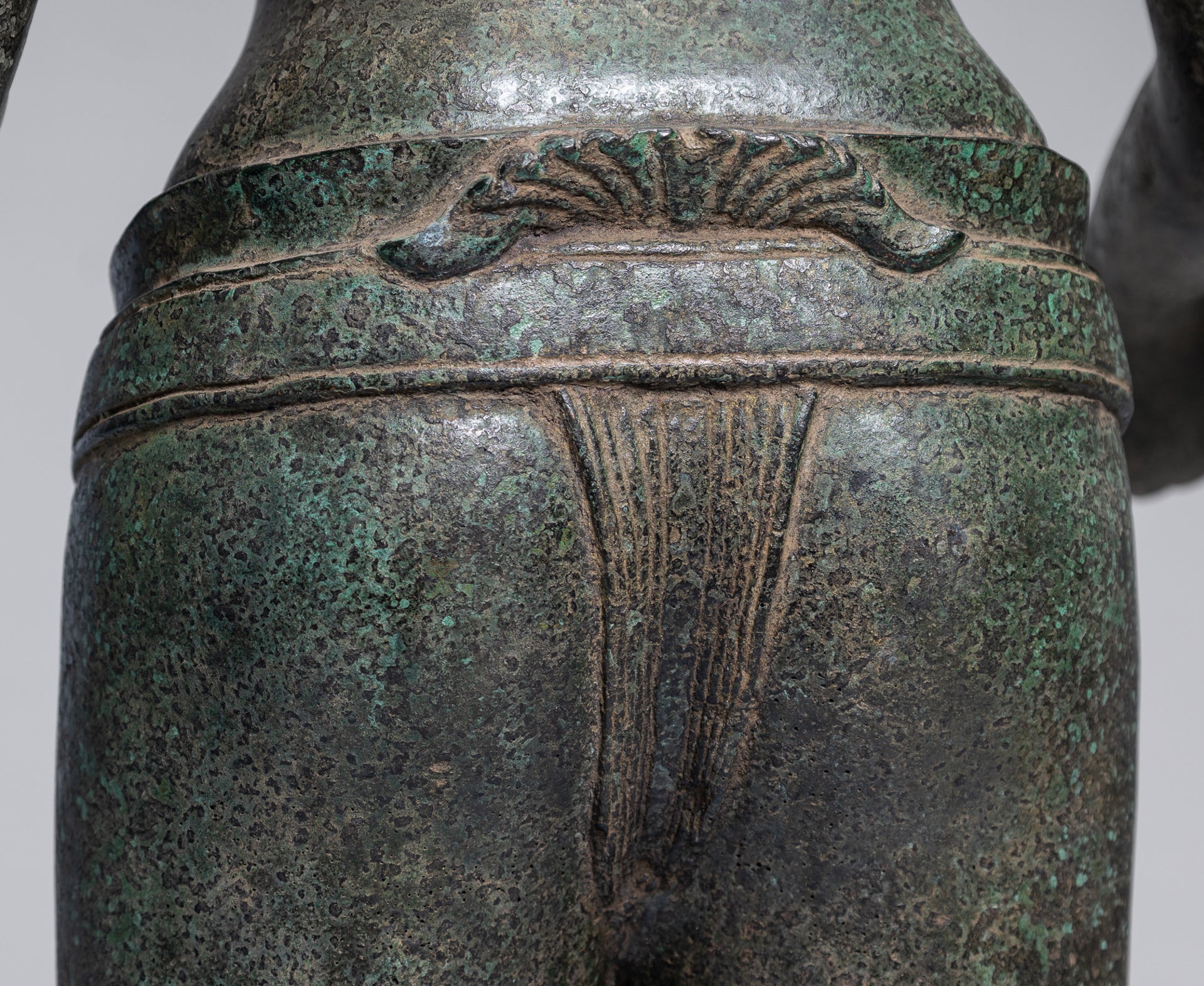 Large Antique Khmer Style Standing Bronze Bayon Style Lokeshvara Statue - 122cm/49"