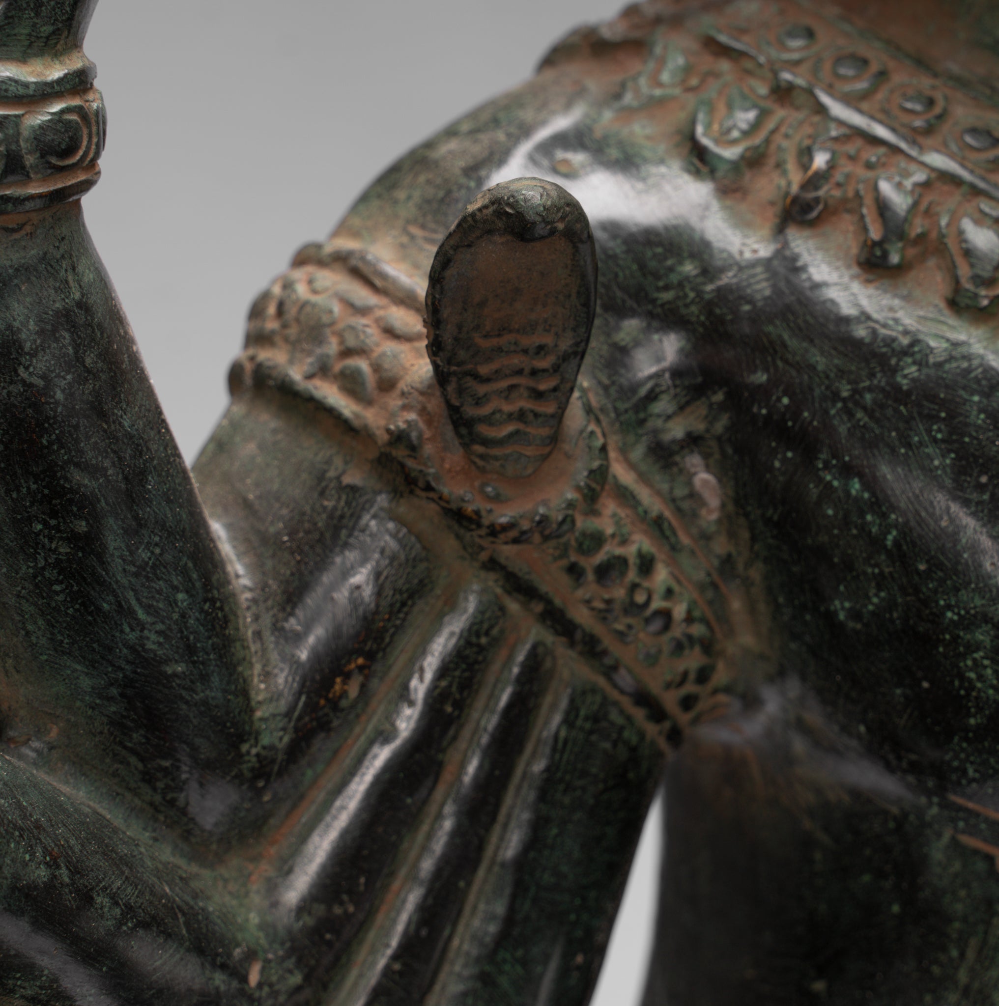 Statua di Ganesha - Statua Ganesha in stile antico Khmer in piedi in piedi e Yoni - 86 cm/34 "