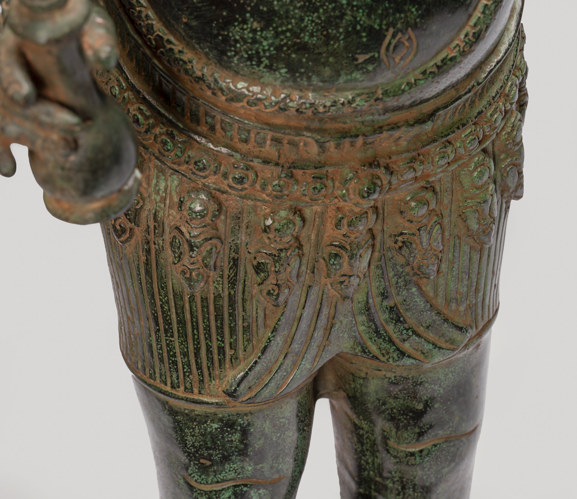 Antique Khmer Style Standing Bronze Bayon Ganesha Statue and Yoni - 86cm/34"