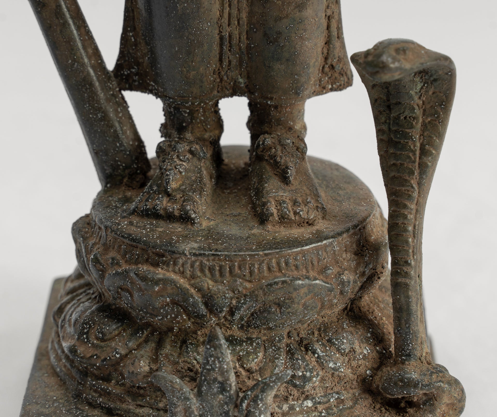 Shiva Statue - Antique Indonesian Style Bronze Javanese Standing 6-Arm Shiva Statue - 36cm/14"