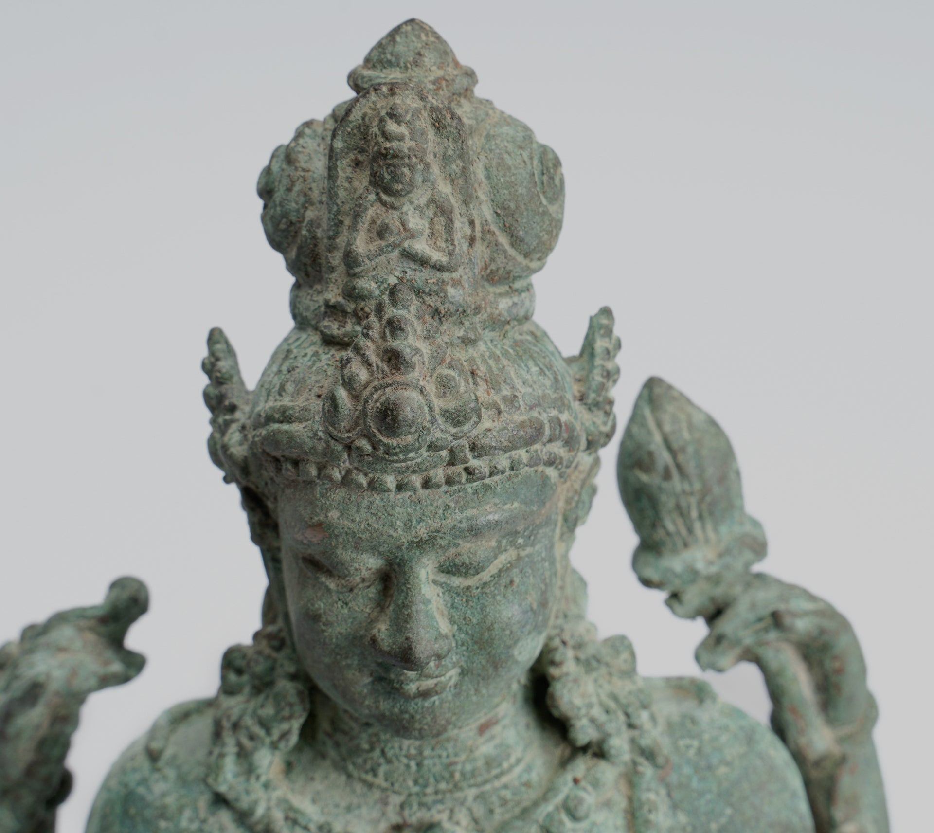 Bodhisattva Statue -Antique Indonesian Style Javanese Avalokiteshvara Bodhisattva Statue - 20.5cm/8"