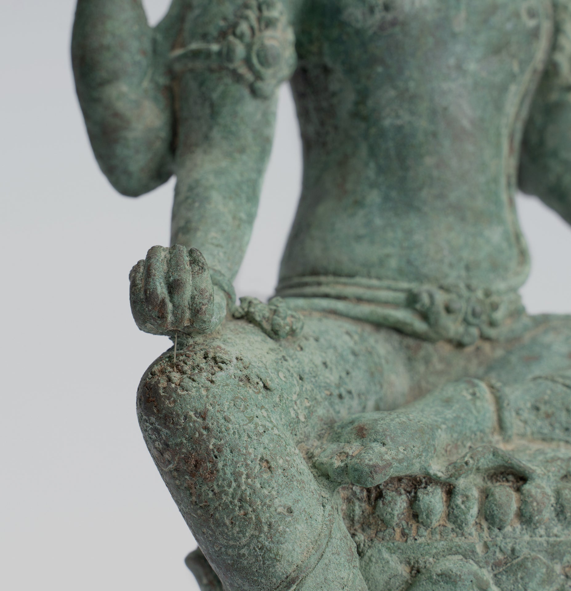 Bodhisattva Statue -Antique Indonesian Style Javanese Avalokiteshvara Bodhisattva Statue - 20.5cm/8"