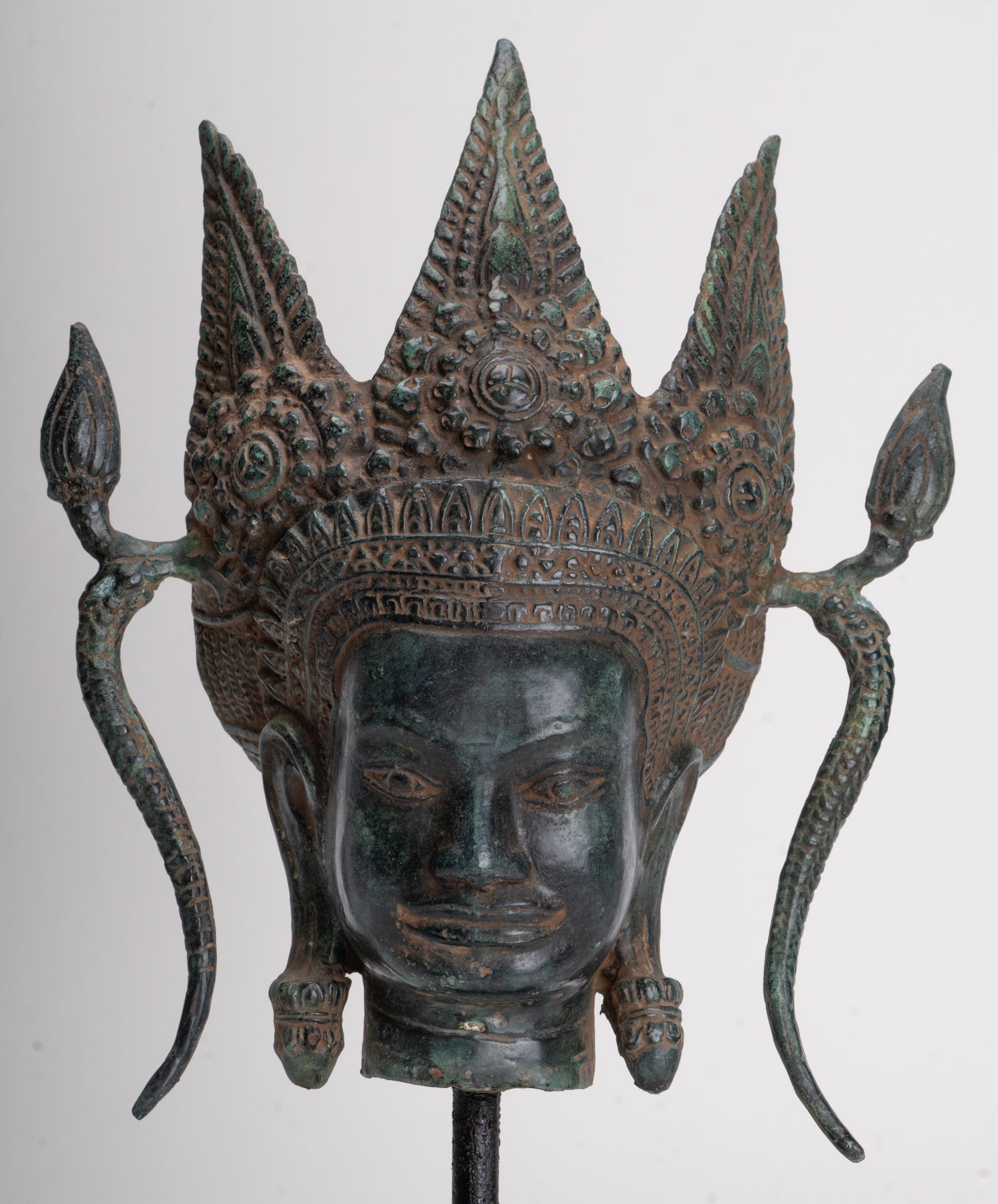 Antique Khmer Style Bronze Angkor Wat Apsara or Angel Statue - 35cm/14"