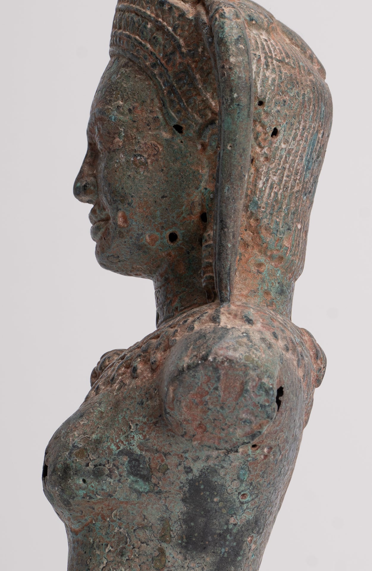 Apsara Statue - Antique Khmer Style Bronze Angkor Wat Apsara or Angel Statue - 33cm/13"