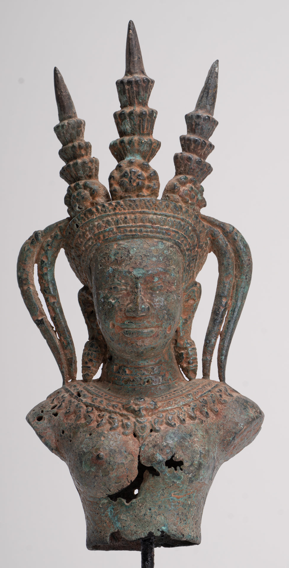 Apsara Statue - Antique Khmer Style Bronze Angkor Wat Apsara or Angel Statue - 33cm/13"