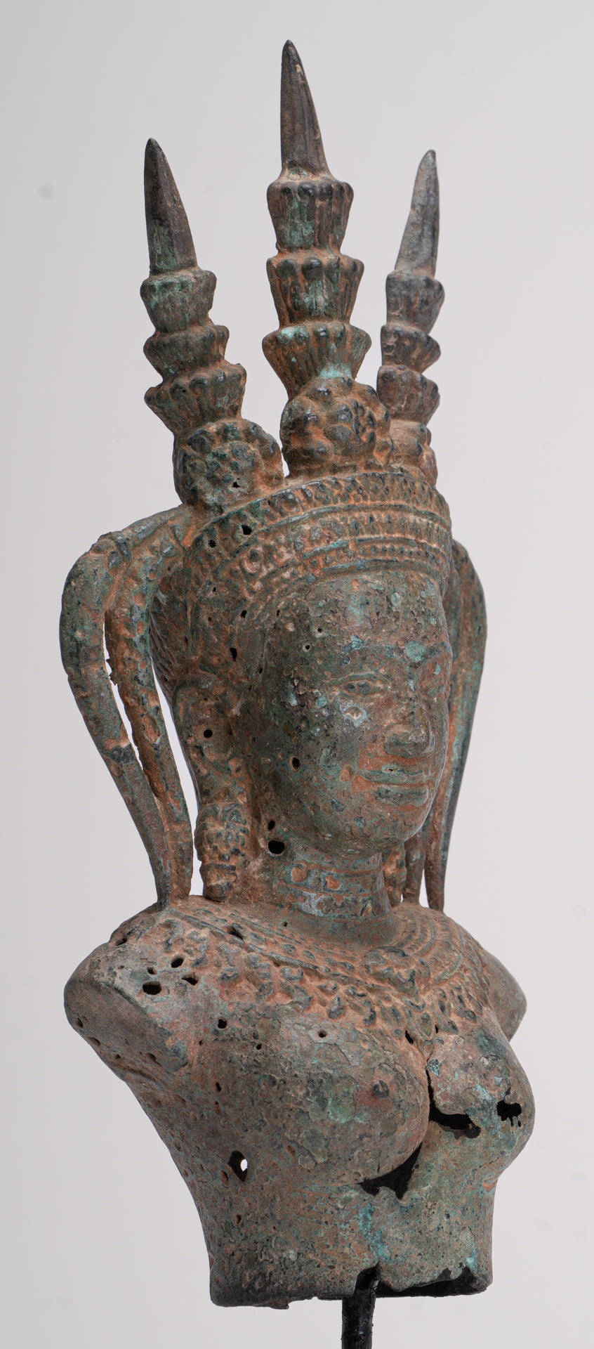 Apsara Statue - Antique Khmer Style Bronze Angkor Wat Apsara or Angel Statue - 33cm/13"