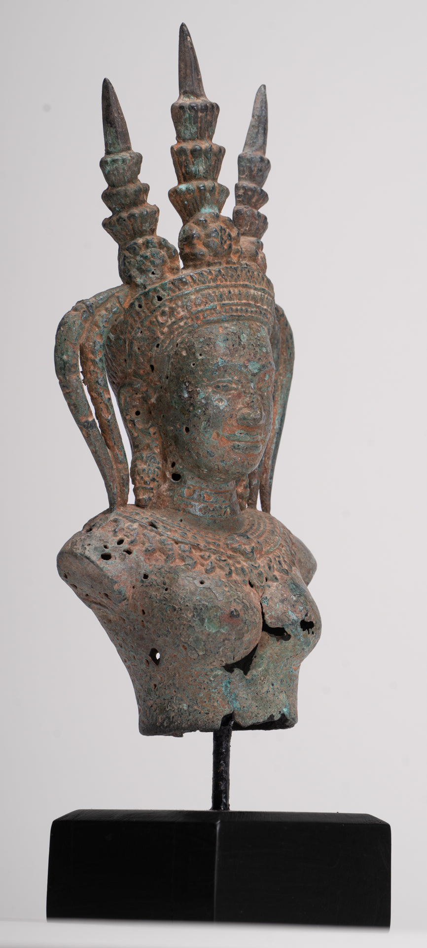 Apsara Statue - Antique Khmer Style Bronze Angkor Wat Apsara or Angel Statue - 33cm/13"