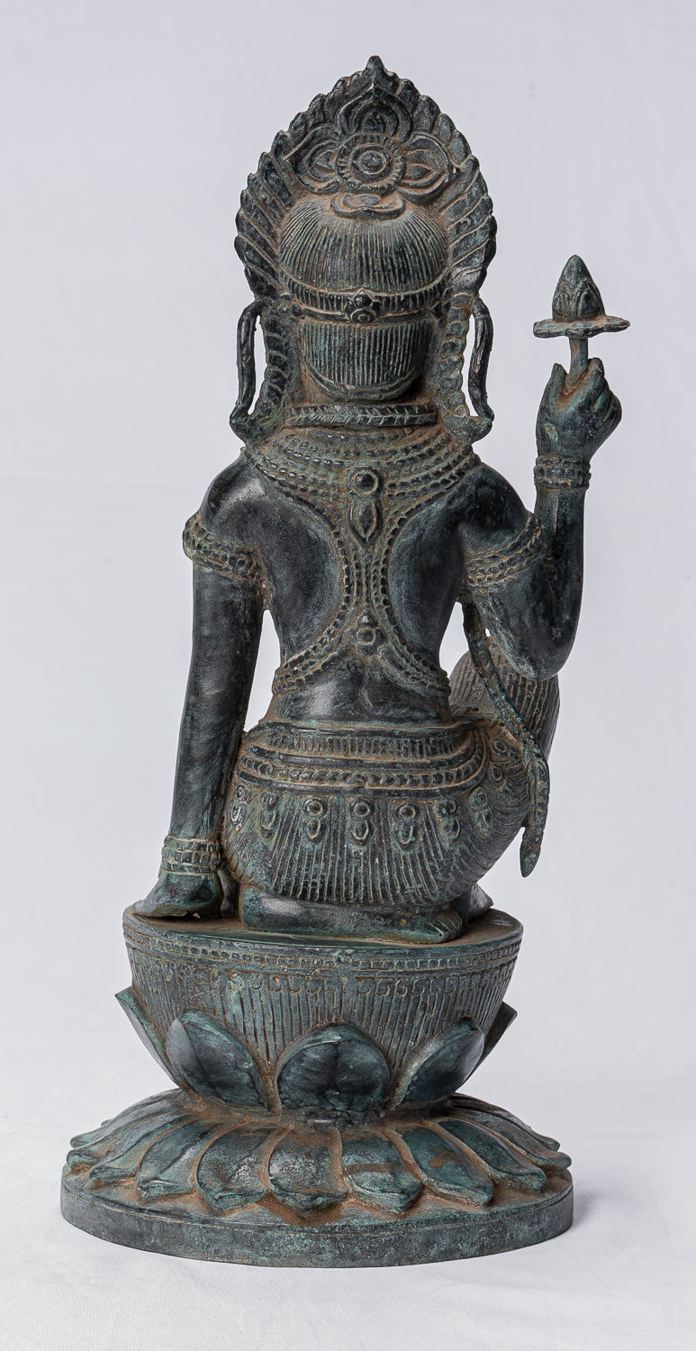 Statue Apsara - Antique Khmer Style Angkor Wat Bronzo Apsara o Angel - 35 cm/14 "