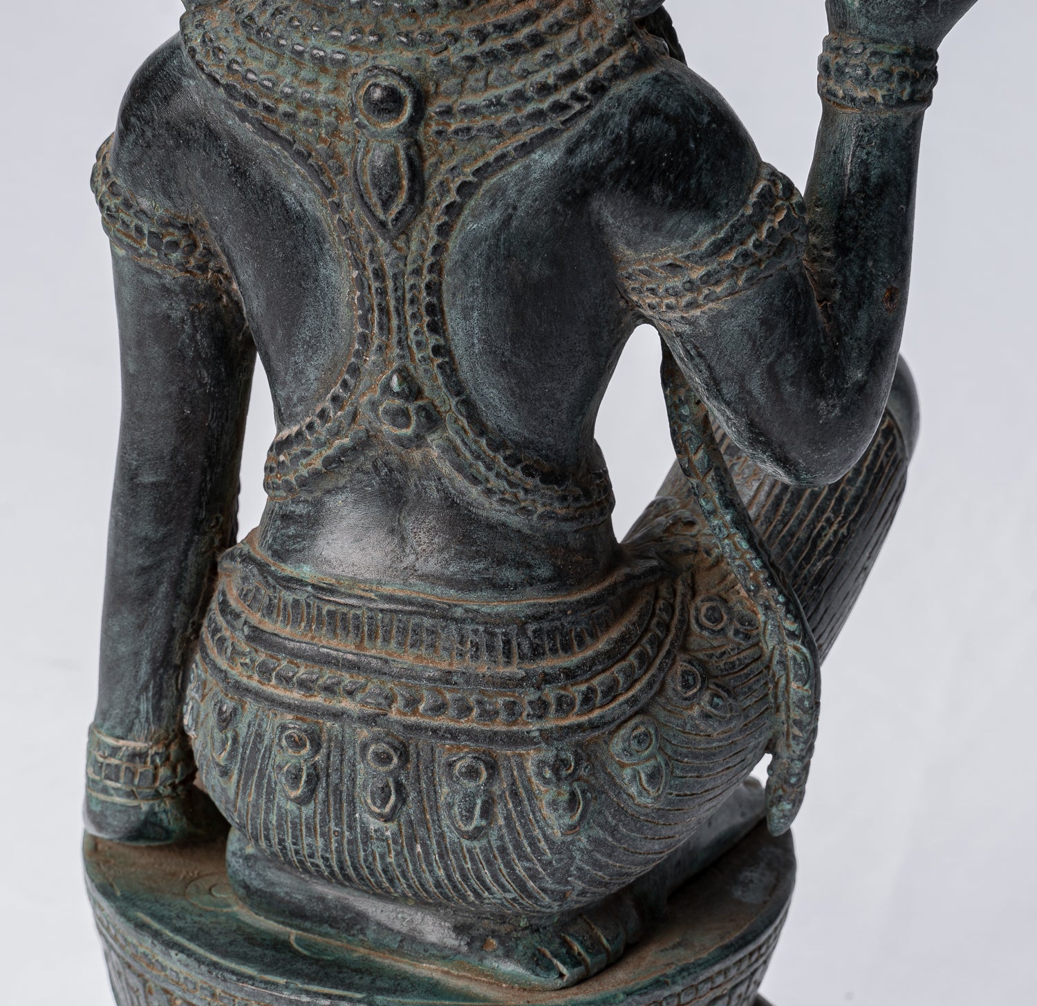 Statue Apsara - Antique Khmer Style Angkor Wat Bronzo Apsara o Angel - 35 cm/14 "