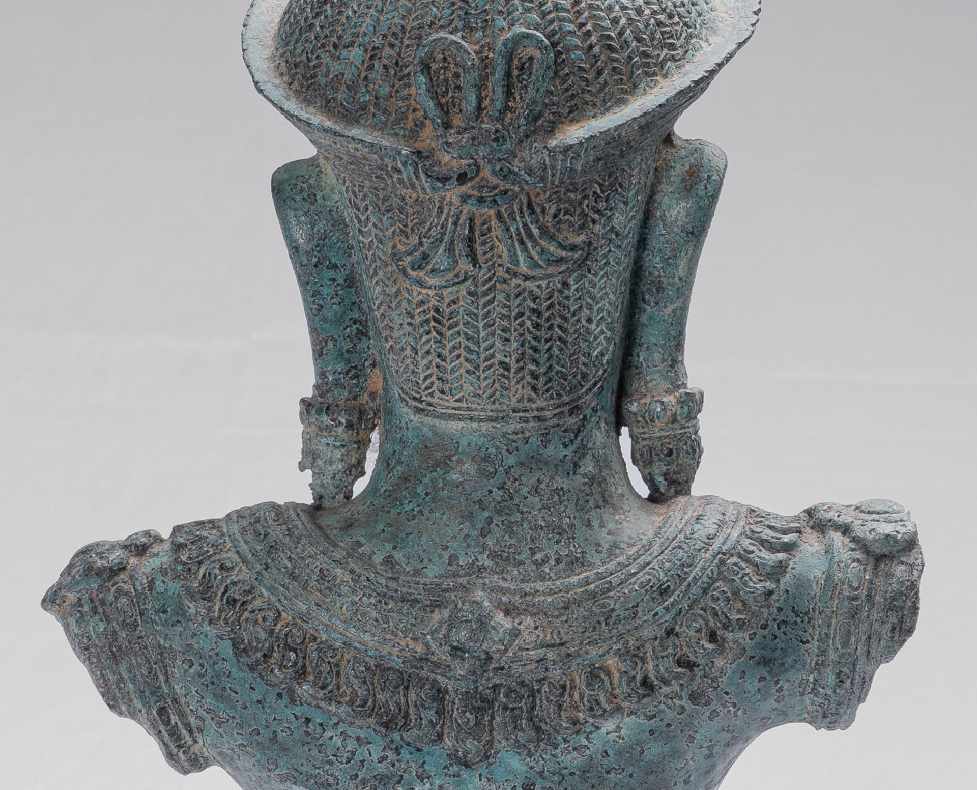 Lakshmi Statue - Antique Khmer Style Mounted Bronze Lakshmi / Devi Consort of Vishnu - 46cm /18"