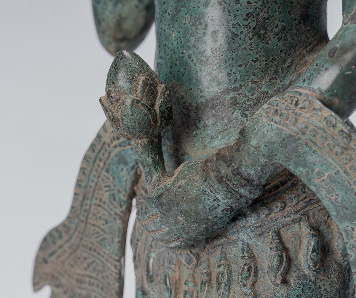 Apsara Statue - Antique Khmer Style Bronze Angkor Wat Apsara or Angel Statue - 62cm/25"