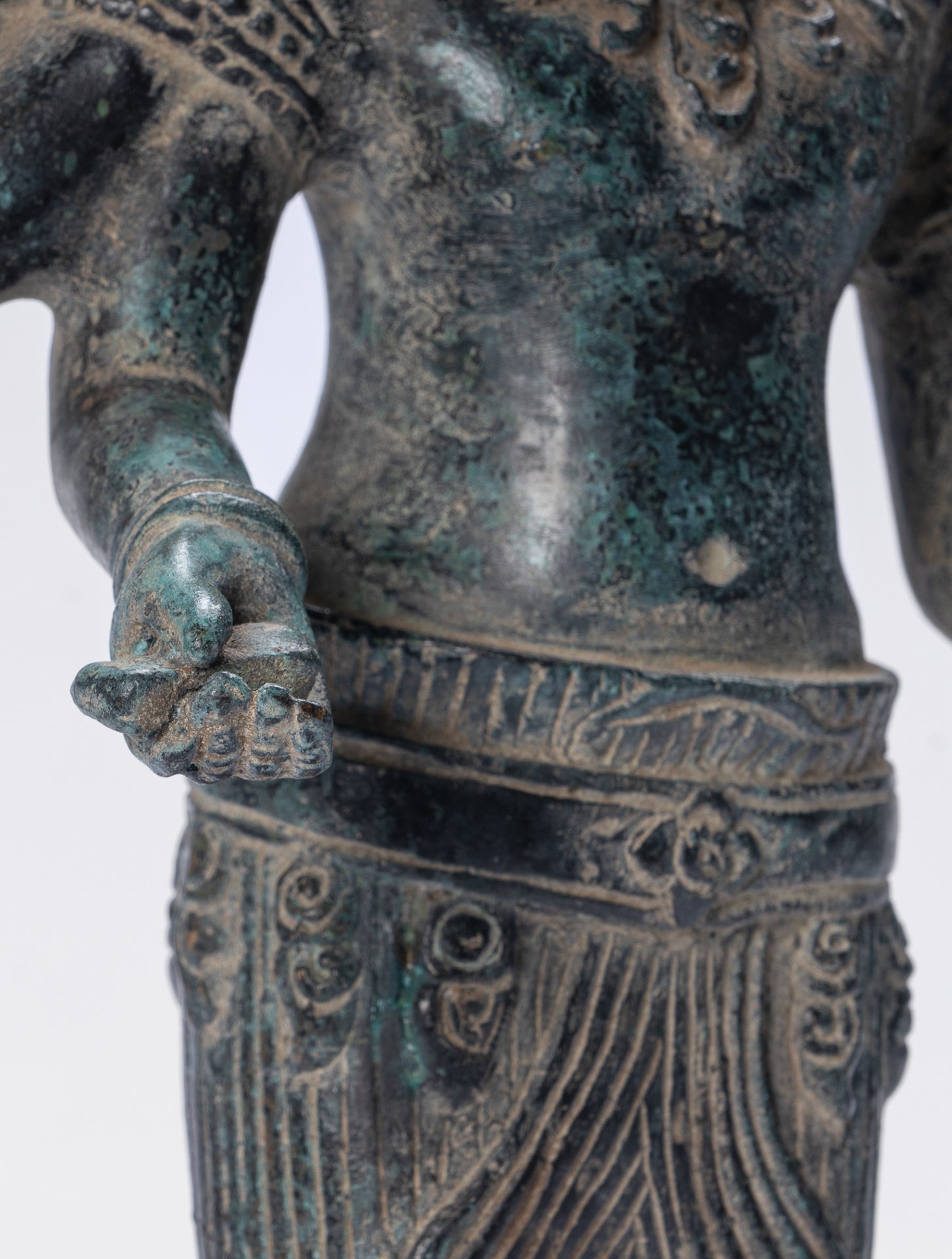 Shiva Statue - Antique Khmer Style Bronze Angkor Wat Style Shiva Statue - 44cm/18"