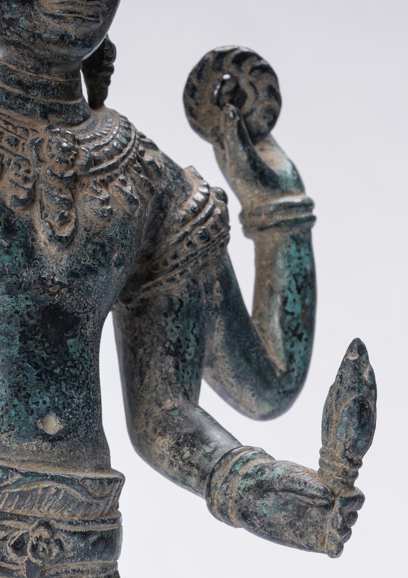 Shiva Statue - Antique Khmer Style Bronze Angkor Wat Style Shiva Statue - 44cm/18"