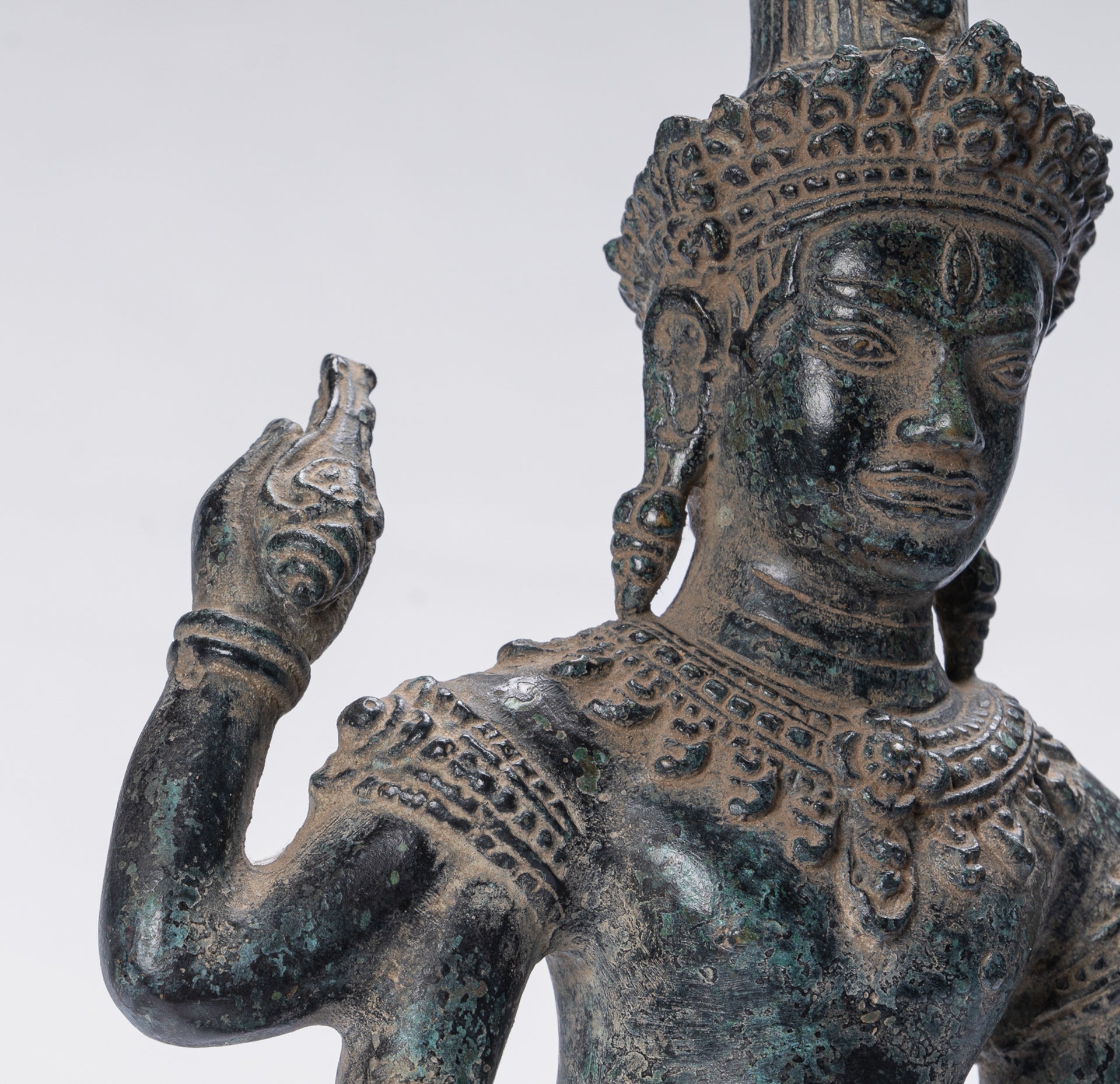 Shiva Statue - Antique Khmer Style Bronze Angkor Wat Style Shiva Statue - 44cm/18"