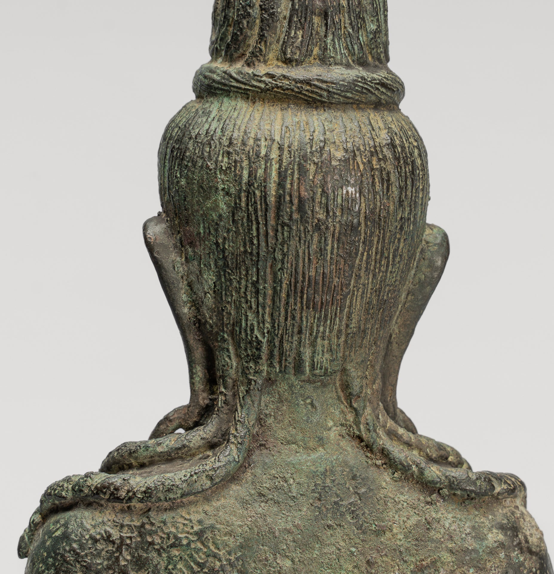 Antique Indonesian Style Javanese Majapahit Standing Bronze Lokeshvara Statue - Protector & Preserver - 44cm/18"