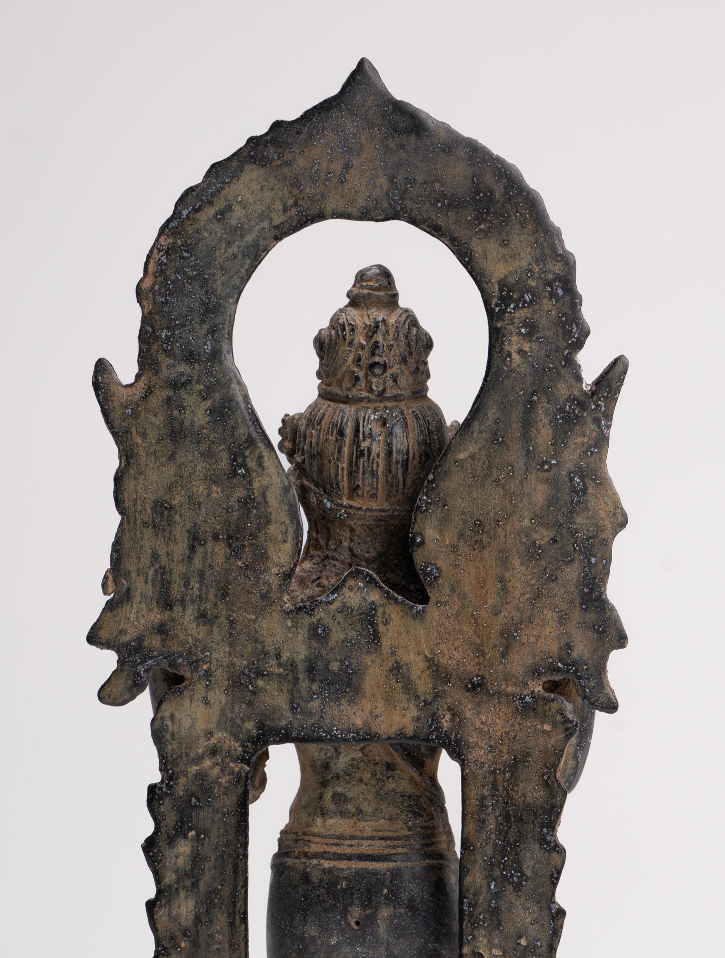 Vishnu - Antique Indonesian Style Majapahit Standing Bronze Vishnu Statue - 24cm/10"