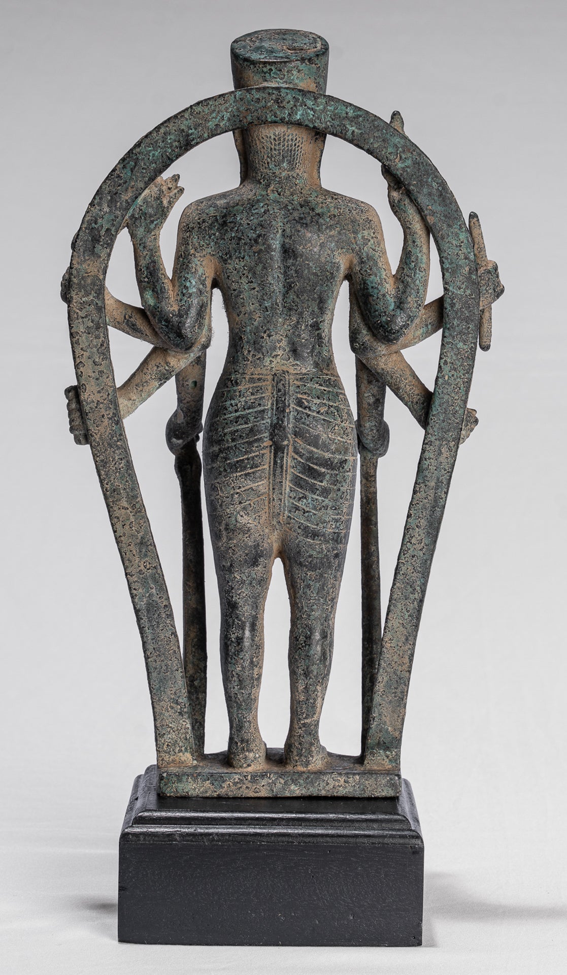 Antique Khmer Style 8 Arm Phnom Kulen Vishnu Statue - Protector & Preserver - 34cm/14"