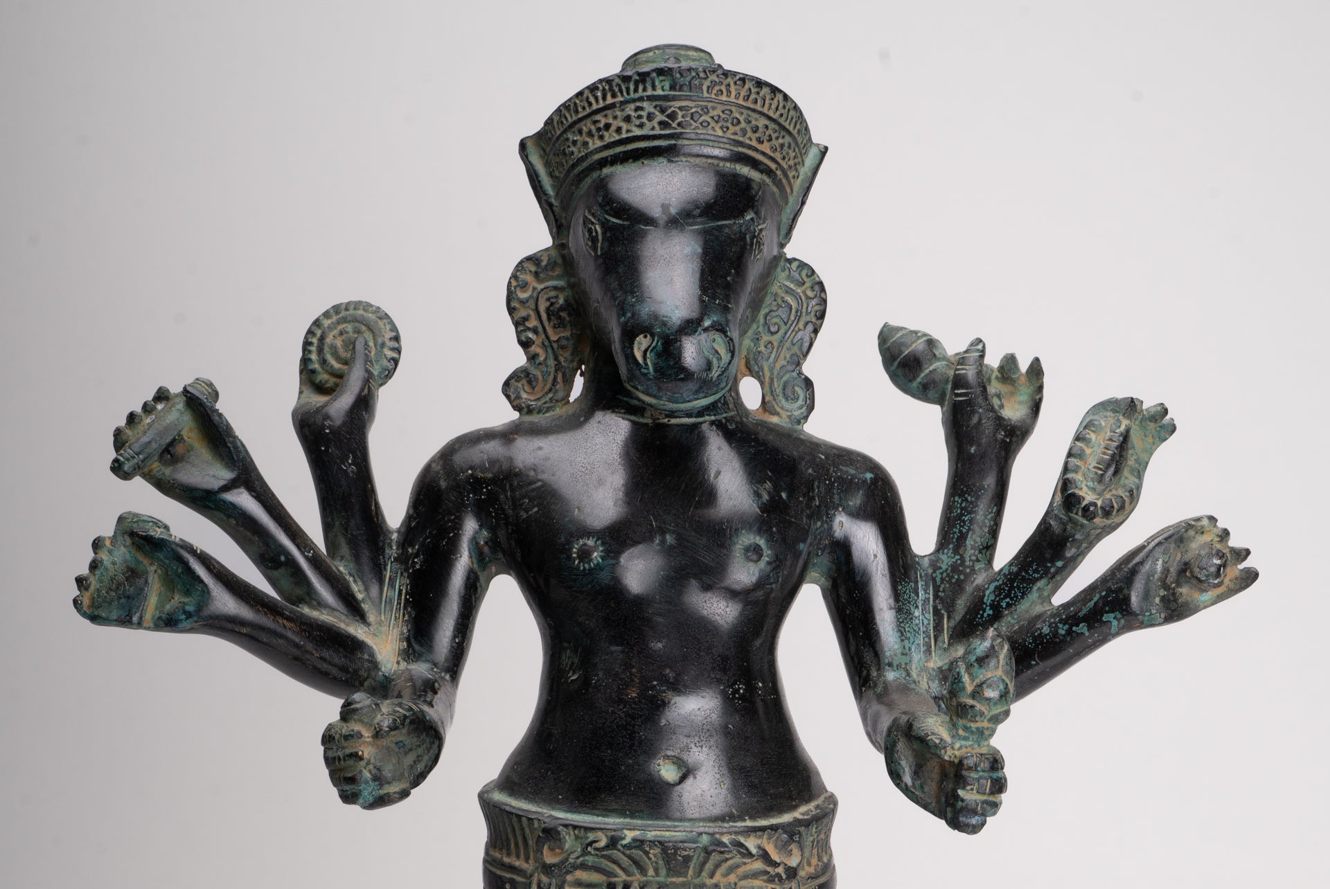 Kalkin Statue - Antique Khmer Style Mounted Bronze Hayagriva Kalkin Horse of Vishnu - 51cm/20"