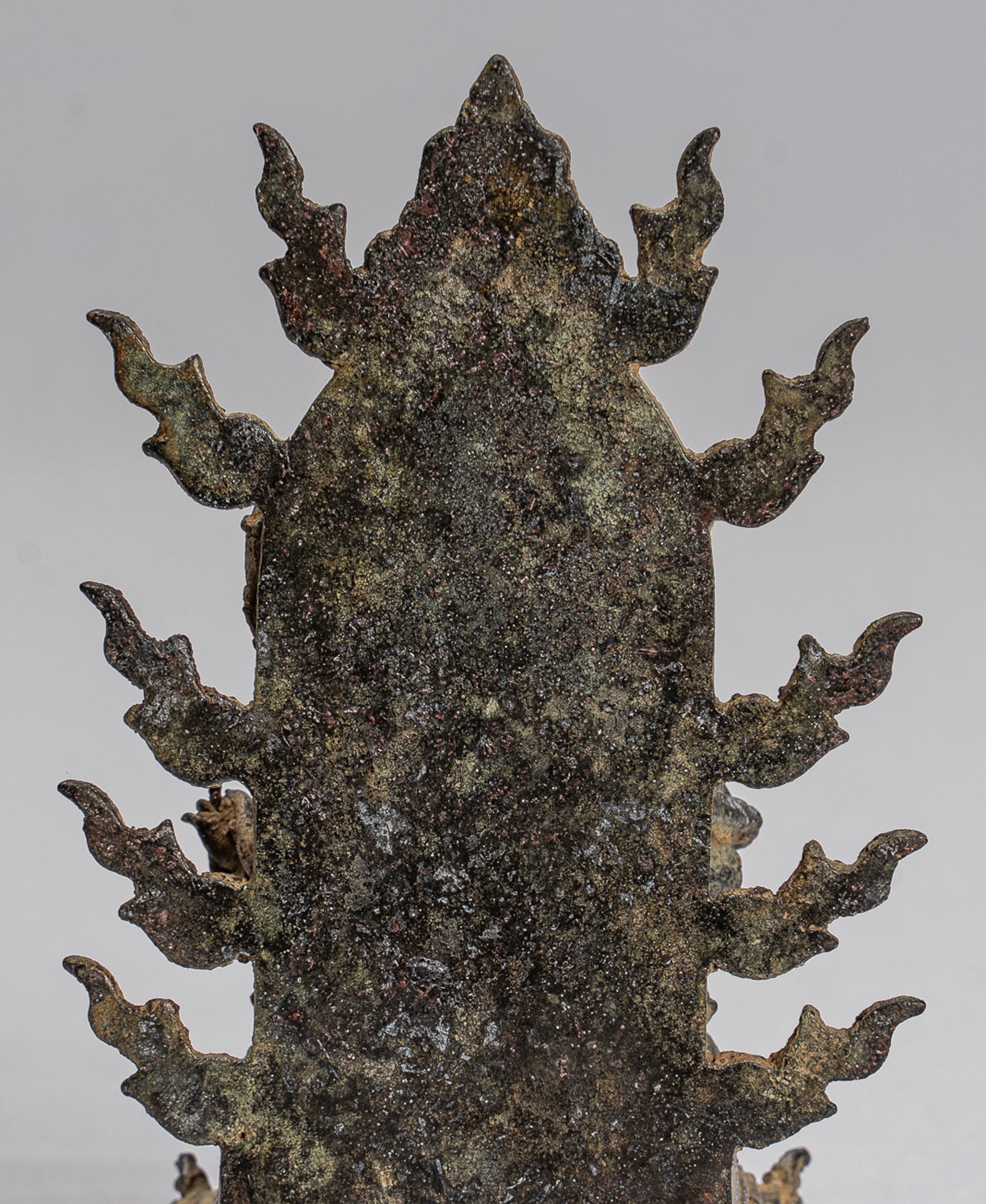 Tara Statue - Antique Java Style Majapahit Seated Bronze Devi Tara Statue - 13cm/5"