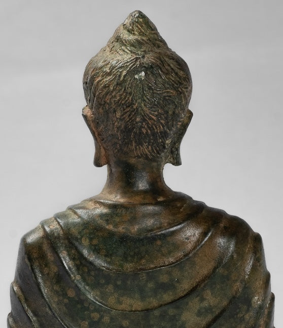 Indian Buddha Statue - Antique Gandhara Style Bronze Protection Buddha Statue - 25cm/10"