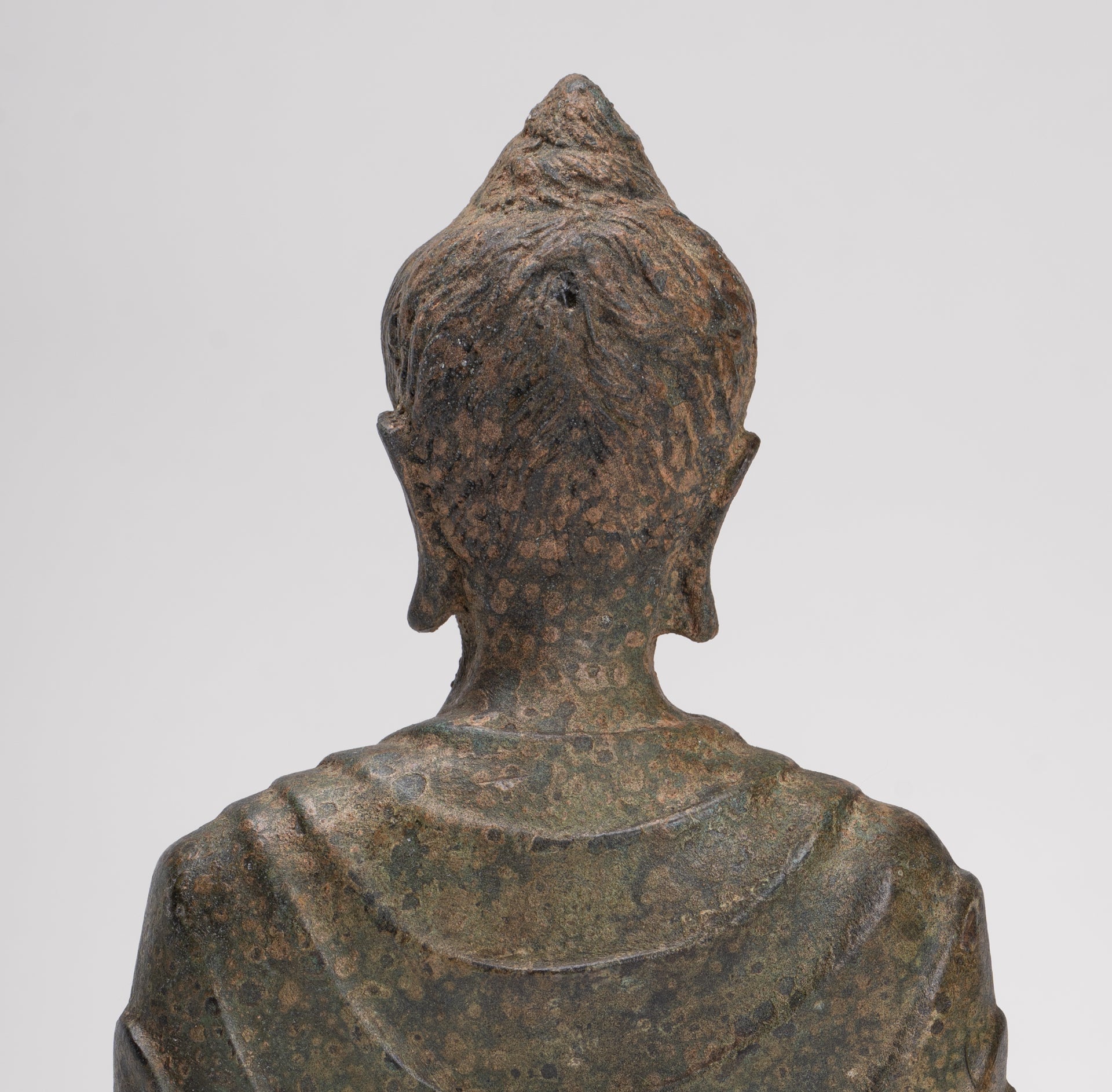 Indian Buddha Statue - Antique Gandhara Style Bronze Protection Buddha Statue - 25cm/10"