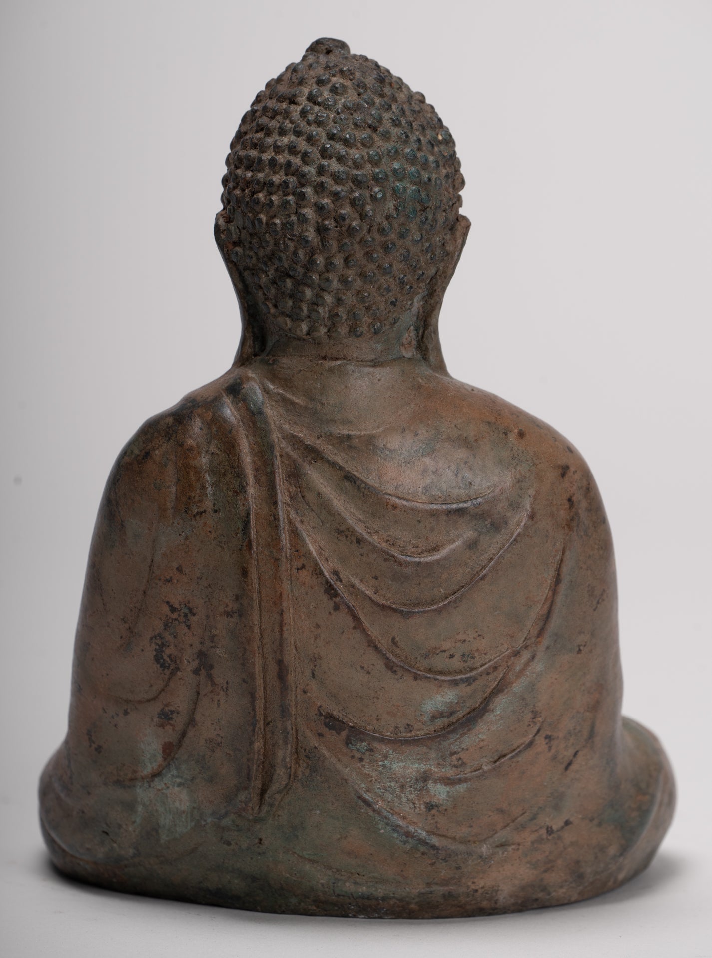 Japanese Buddha - Antique Japanese Style Bronze Seated Meditation Amitabha Buddha Statue - 18cm/7"