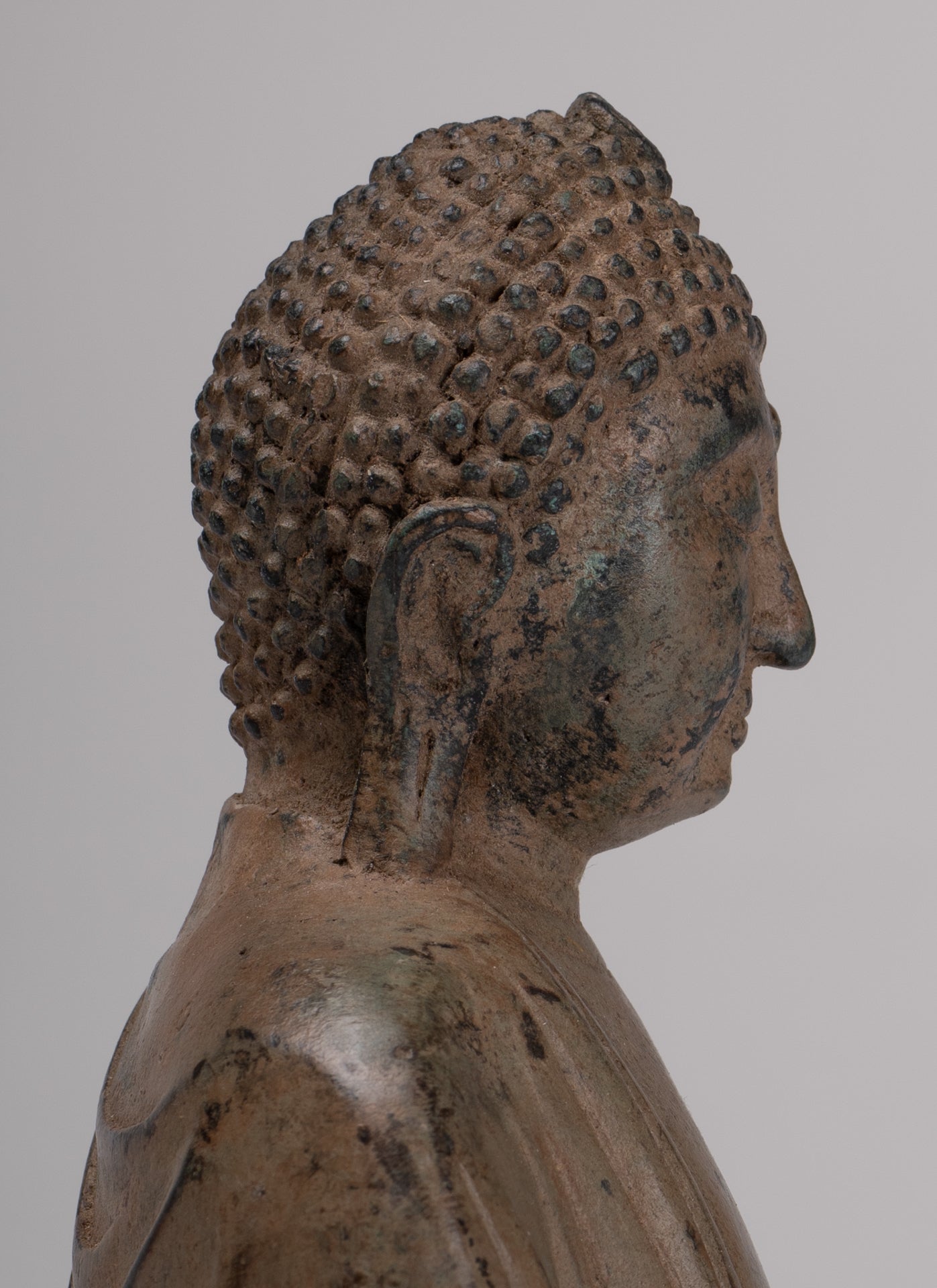 Japanese Buddha - Antique Japanese Style Bronze Seated Meditation Amitabha Buddha Statue - 18cm/7"