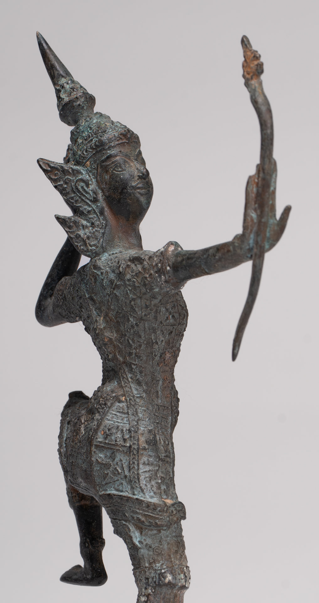 Rama Statue - Antique Thai Style Bronze Thai Rama - Avatar of Vishnu - 26cm/11"