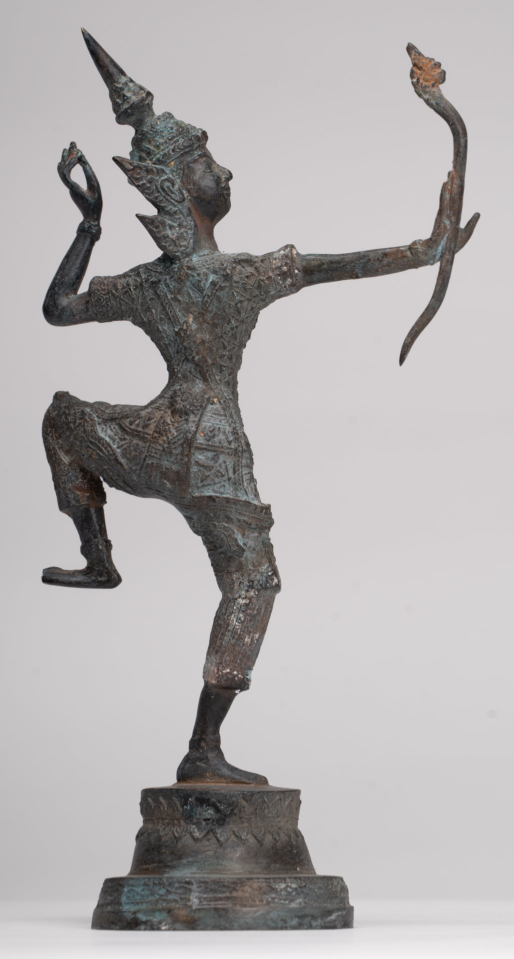 Rama Statue - Antique Thai Style Bronze Thai Rama - Avatar of Vishnu - 26cm/11"