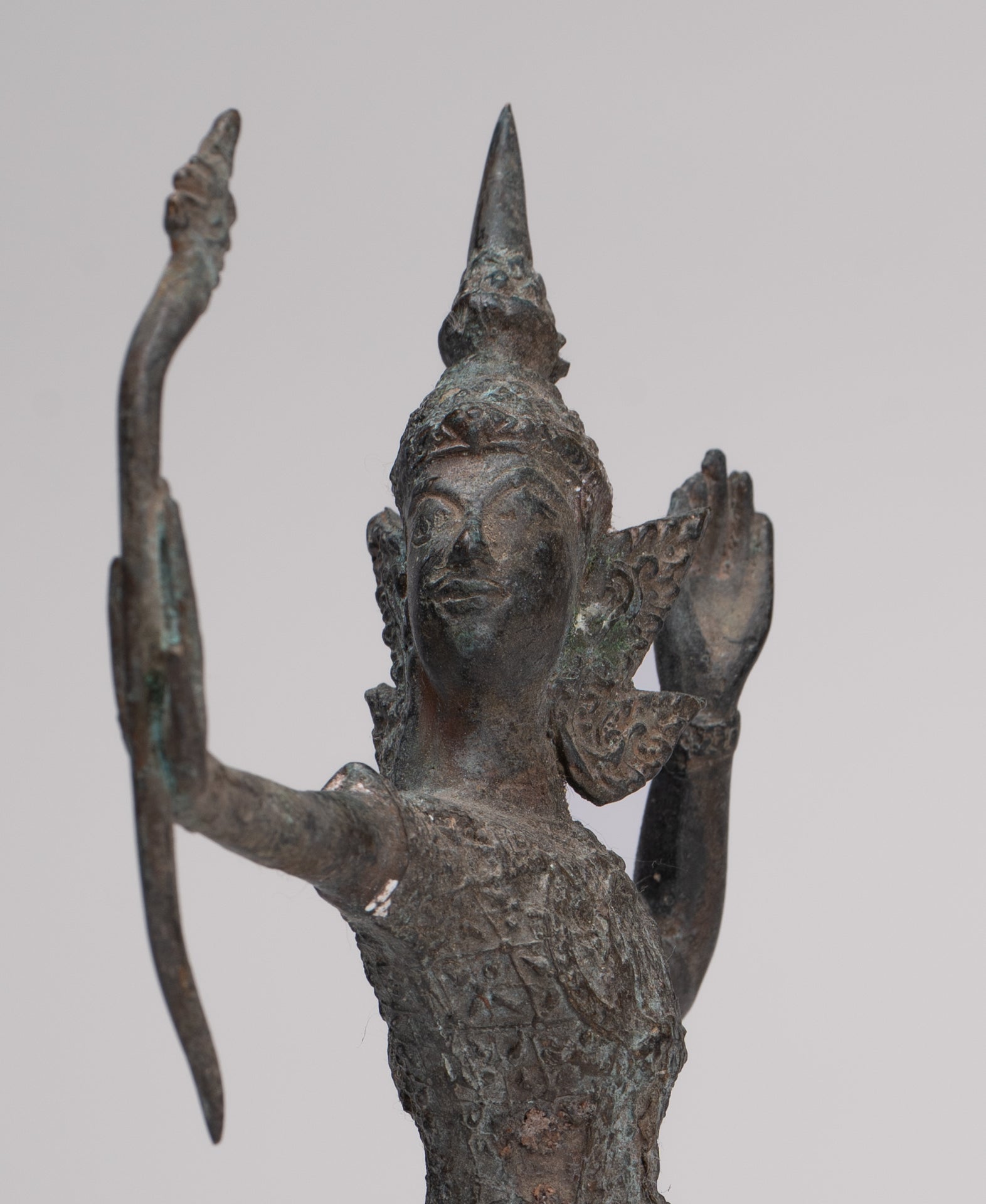 Rama Statue - Antique Thai Style Bronze Thai Rama - Avatar of Vishnu - 26cm/11"