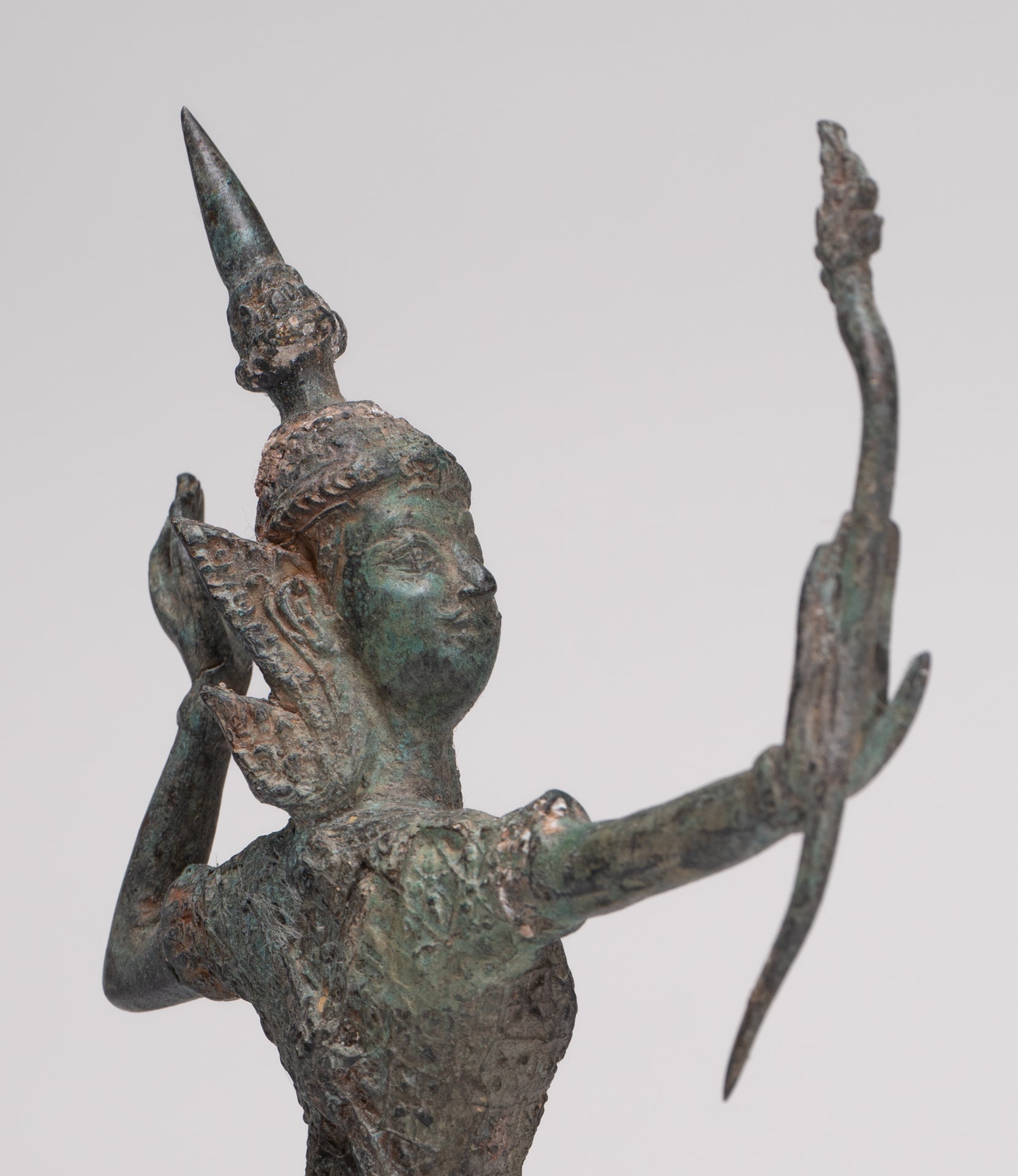 Rama Statue - Antique Thai Style Bronze Thai Rama - Avatar of Vishnu - 27cm/11"