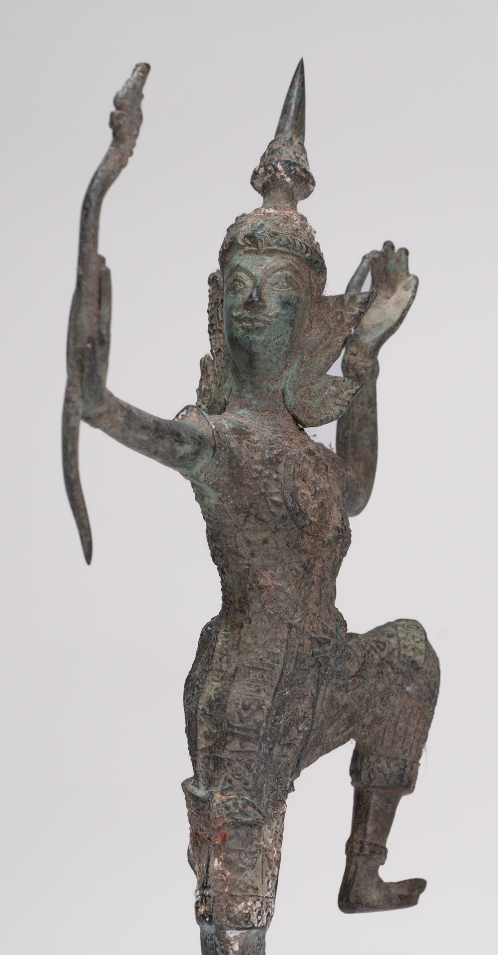Rama Statue - Antique Thai Style Bronze Thai Rama - Avatar of Vishnu - 27cm/11"