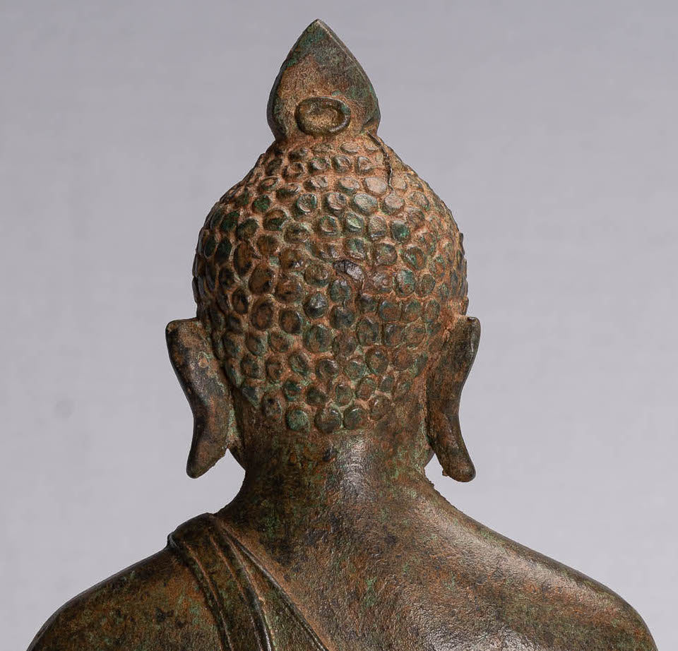 Buddha Statue (Antik) Sri Lanka Stil Bronze Sitzende Meditation Buddha Statue 35cm/14"