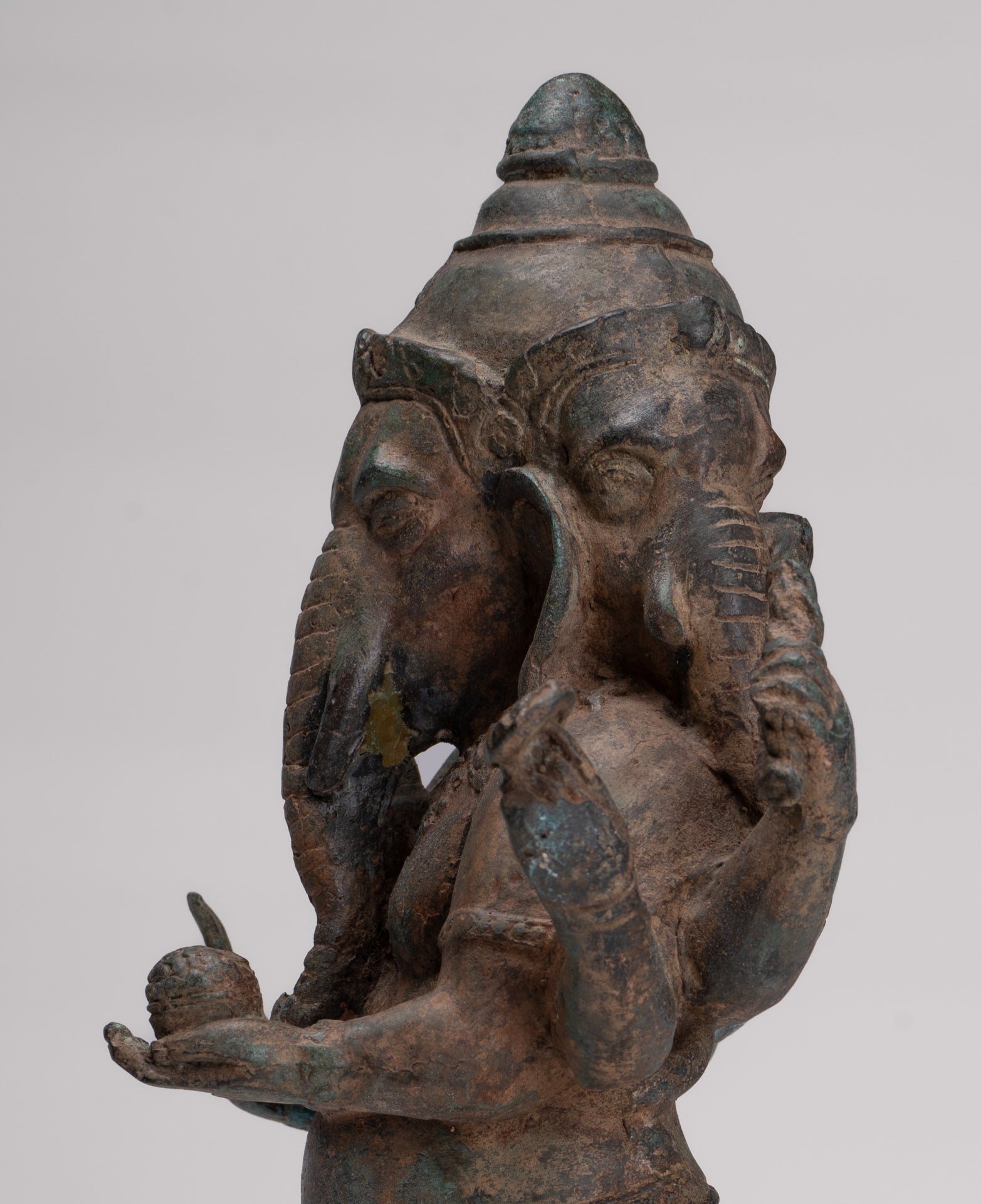 Ganesha Statue - Antique Thai Style Bronze Standing 6-Arm Ganesha Statue - 33cm/13"